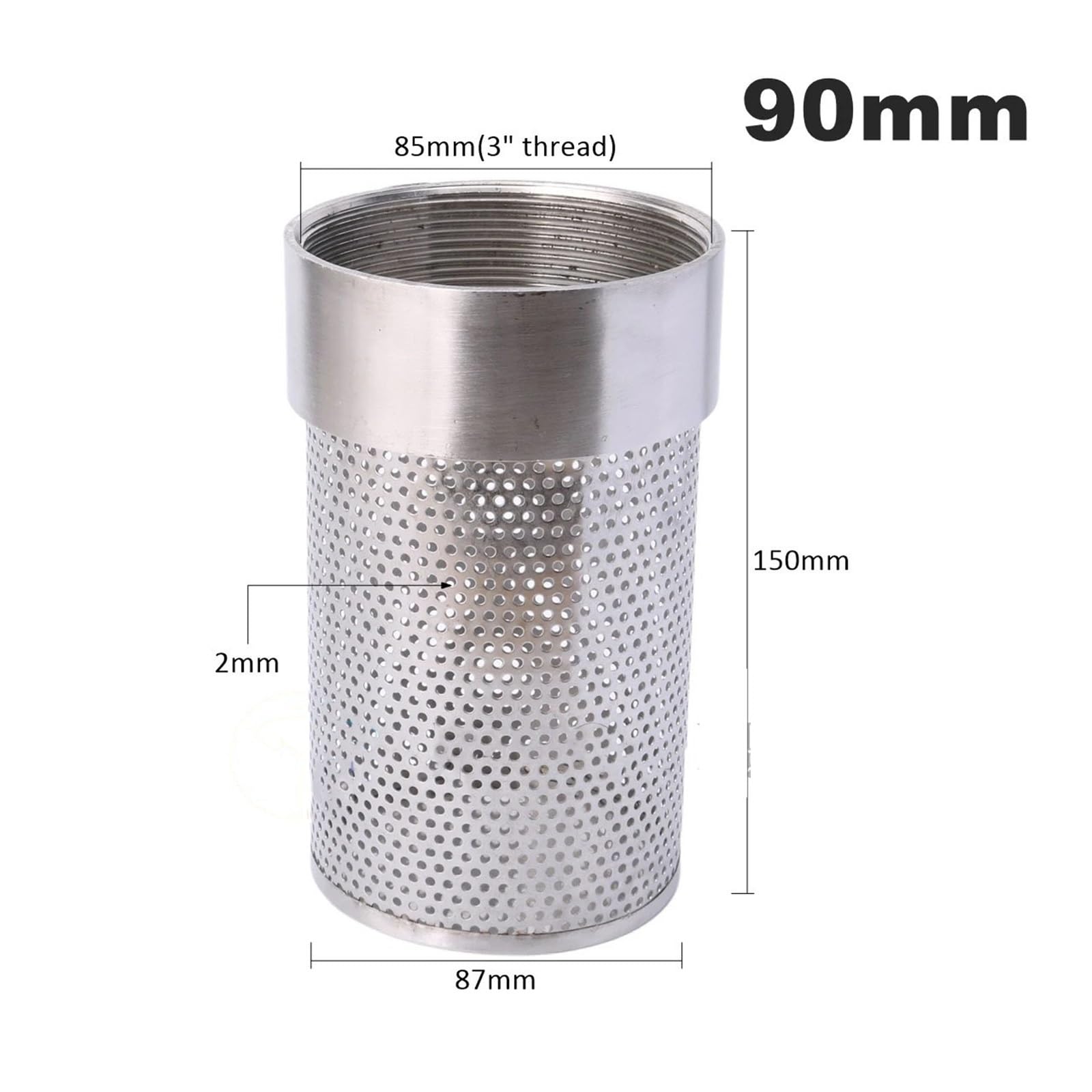 Filtro hembra de acero inoxidable 1/2 a 4 pulgadas, , 3/4 y 1 pulgada, for bomba agua riego jardín, accesorios filtración impurezas(3 Inch)