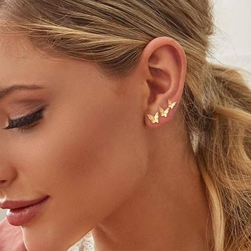 Miniatura 6 de 68 pares de aretes de oro para mujer, paquete múltiple, hipoalergénicos, surtidos para niñas, múltiples piercings, circonita cúbica, perla,