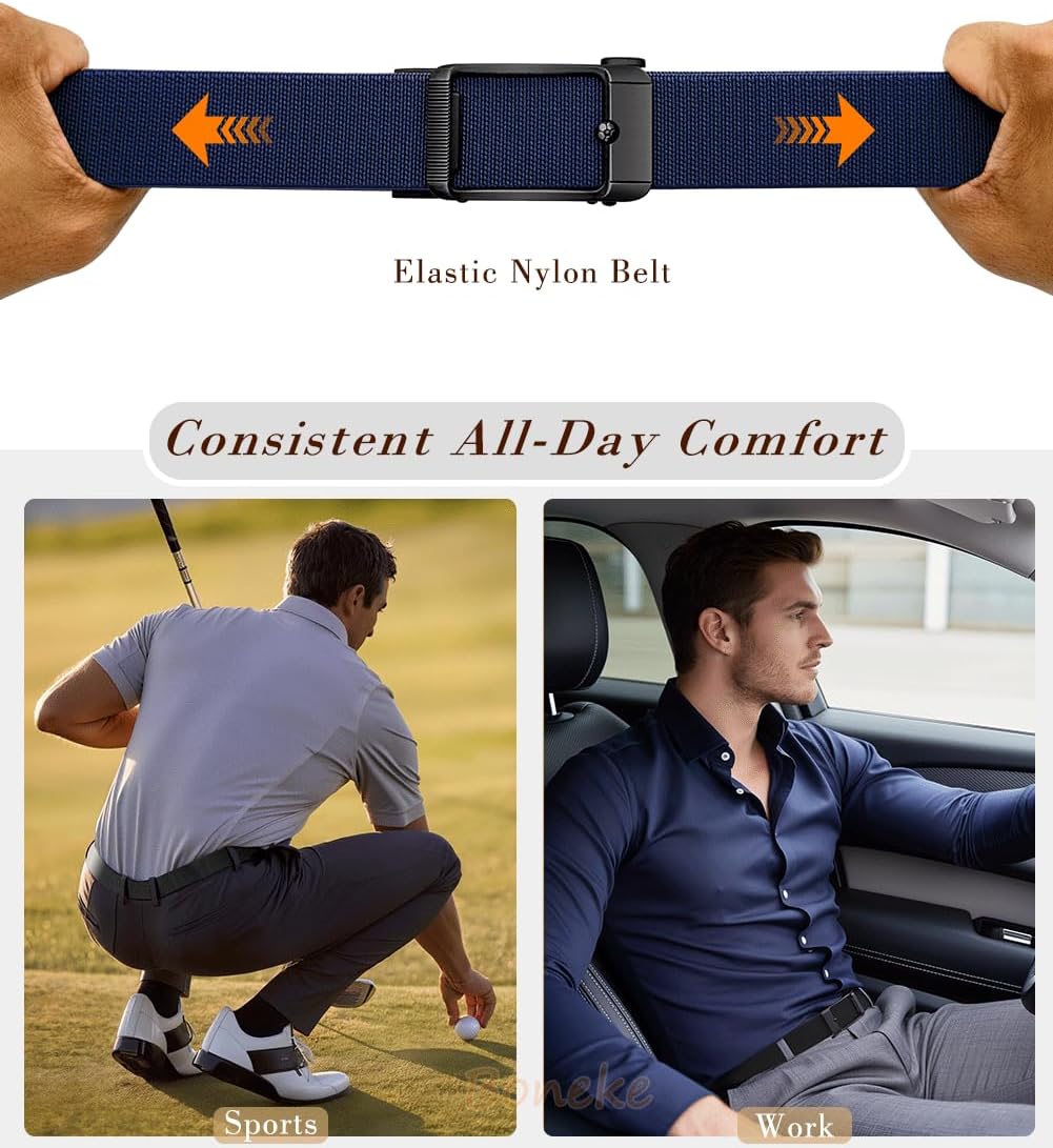Mens stretch belt, with ratchet metal buckle, work and tactical belt image 3