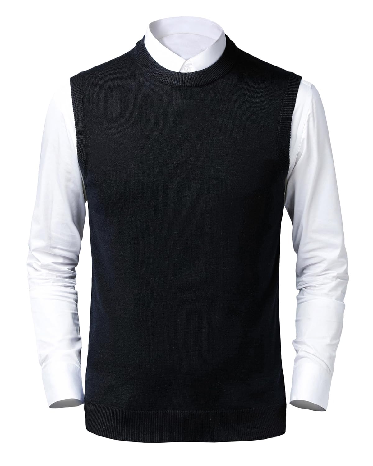 Hommes Couleur Pure Pulls et Gilets en Laine Tricotés sans Manche Classique Business Gentleman Tricots Débardeurs Automne Hiver Chaud Veste en Maille Cardigan
