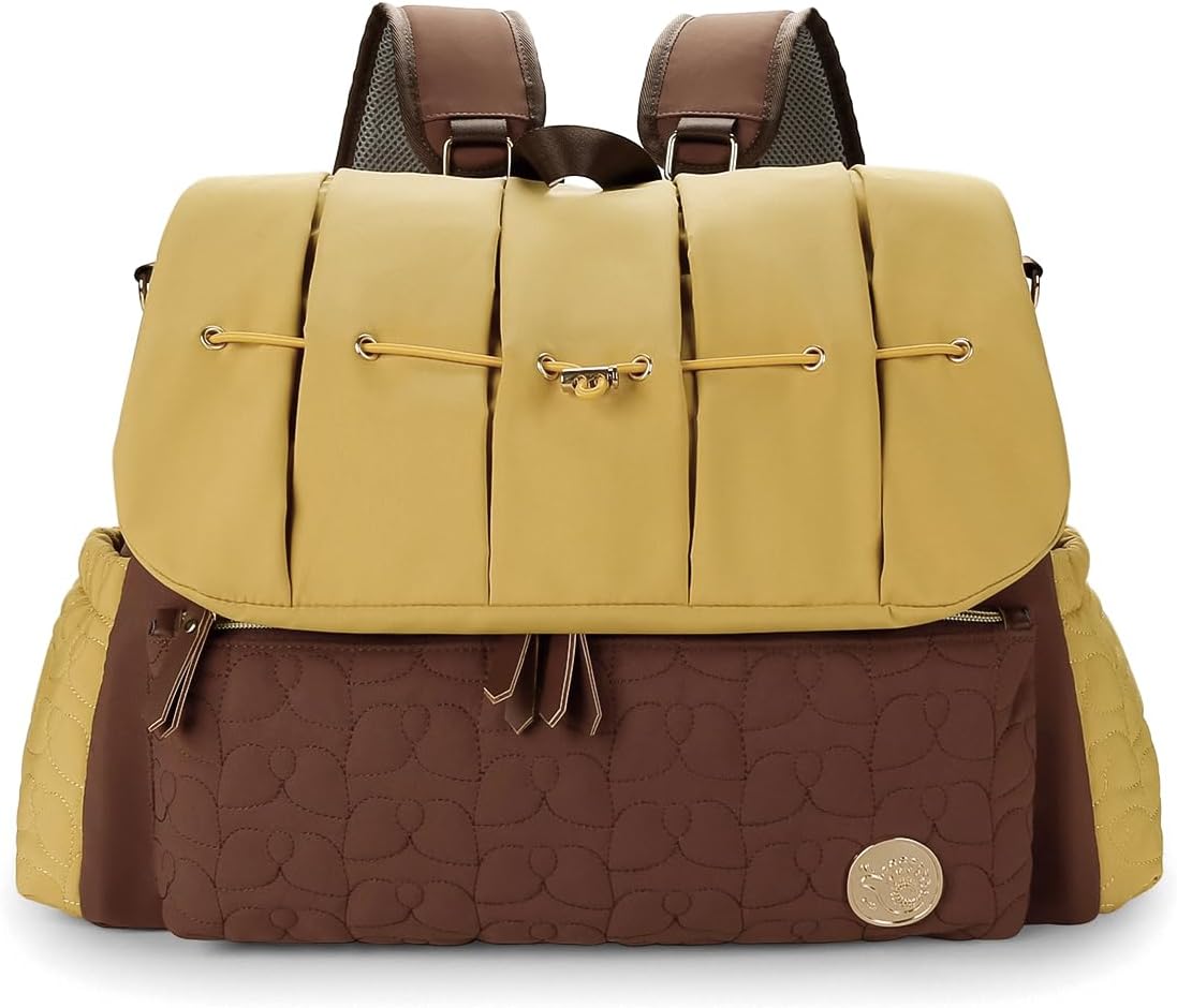 Lmbabter Diaper Bag Backpack Messenger Bag Travel Backpack Maternity Bags Stylish Baby Bag with Changing Pad for Mom (Pink)