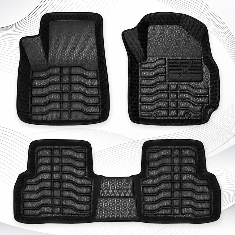 Image of OTO2EYE Car Floor Mat 4.5D Compatible for Maruti Suzuki XL6 (2022 Onwards) All Model, 100% Waterproof Tray Shape, Set of 4 Pieces, Top Notch PVC 4.5D Foot Mats, Washable, 1 Year Warranty