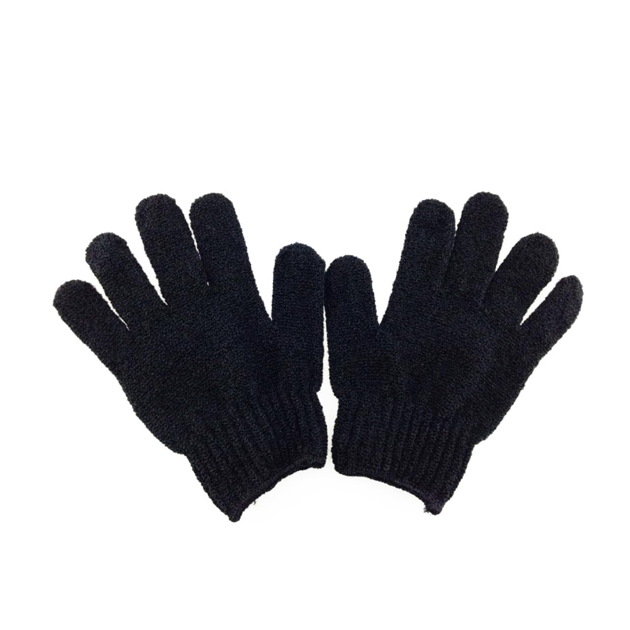 PartyKindom Black Bath Exfoliating Gloves for Body Shower Durable Fits for Cleaning and Scrubbing Stimulates Smooth Skin