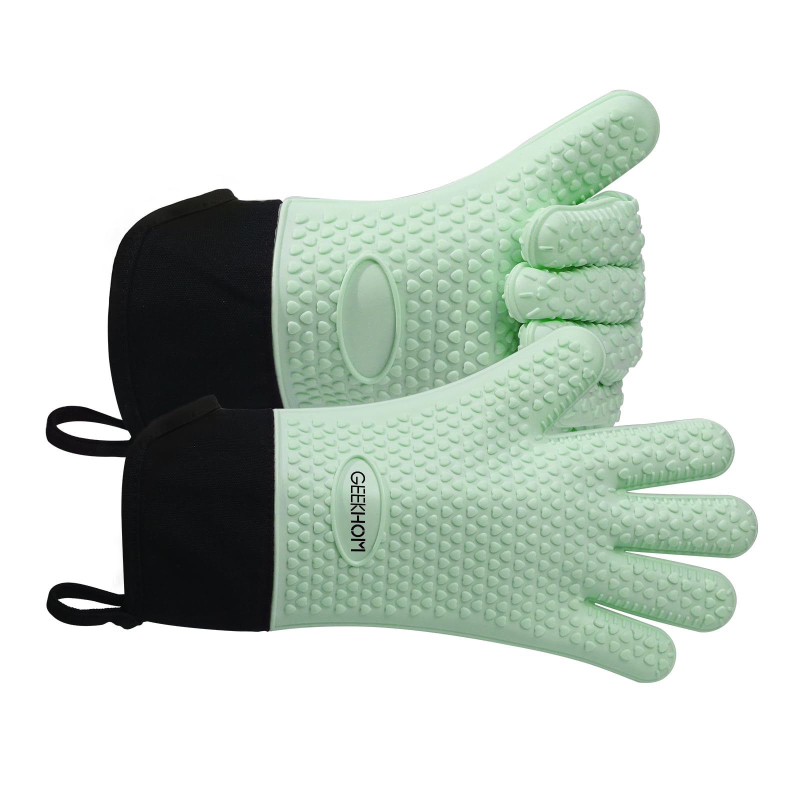 GEEKHOM - Guanti da barbecue in silicone resistenti al