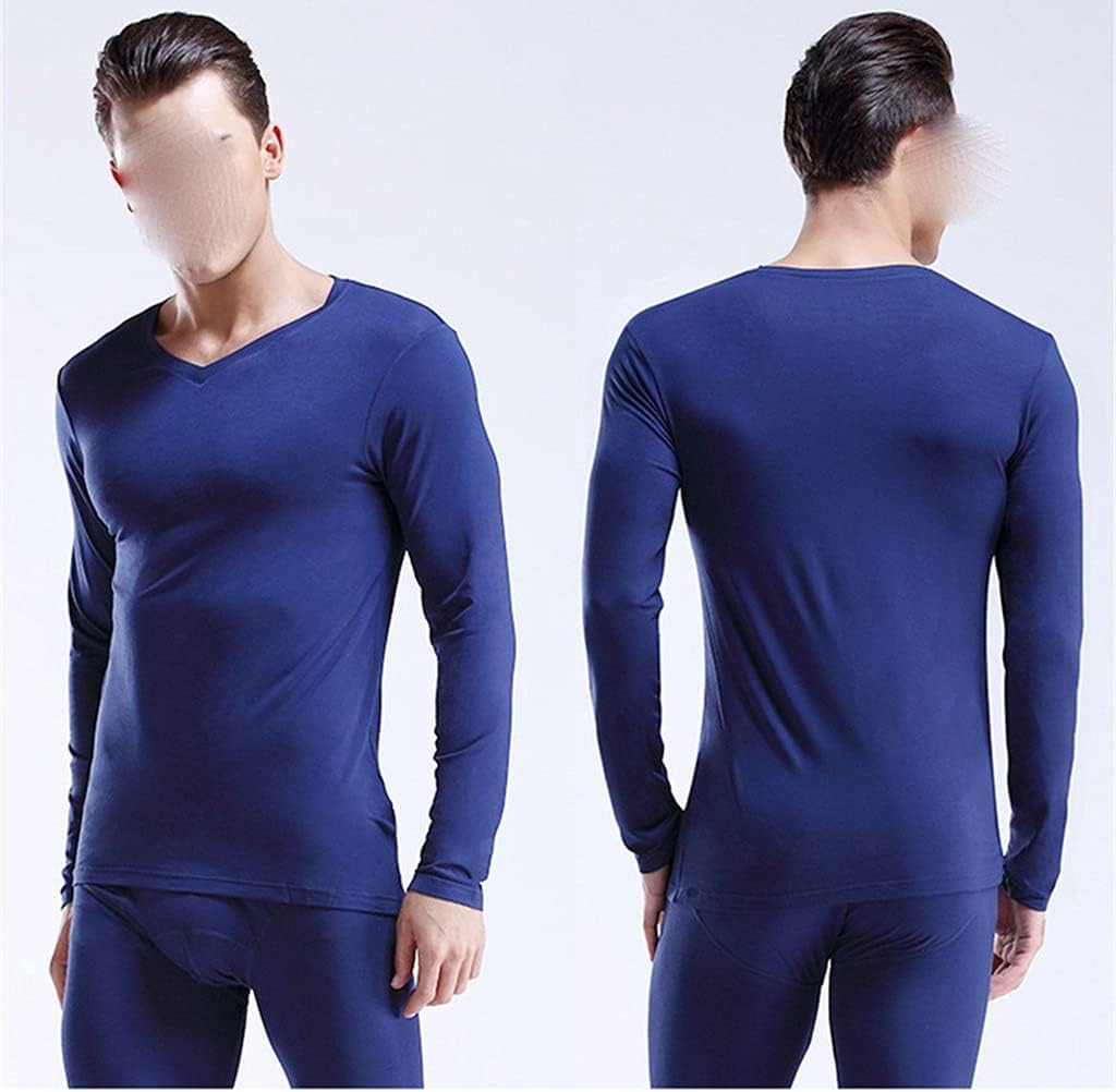 1pcs Men Thin Thermal Underwear Modal Winter Warm Tops Low V Neck Long Sleeves Clothes