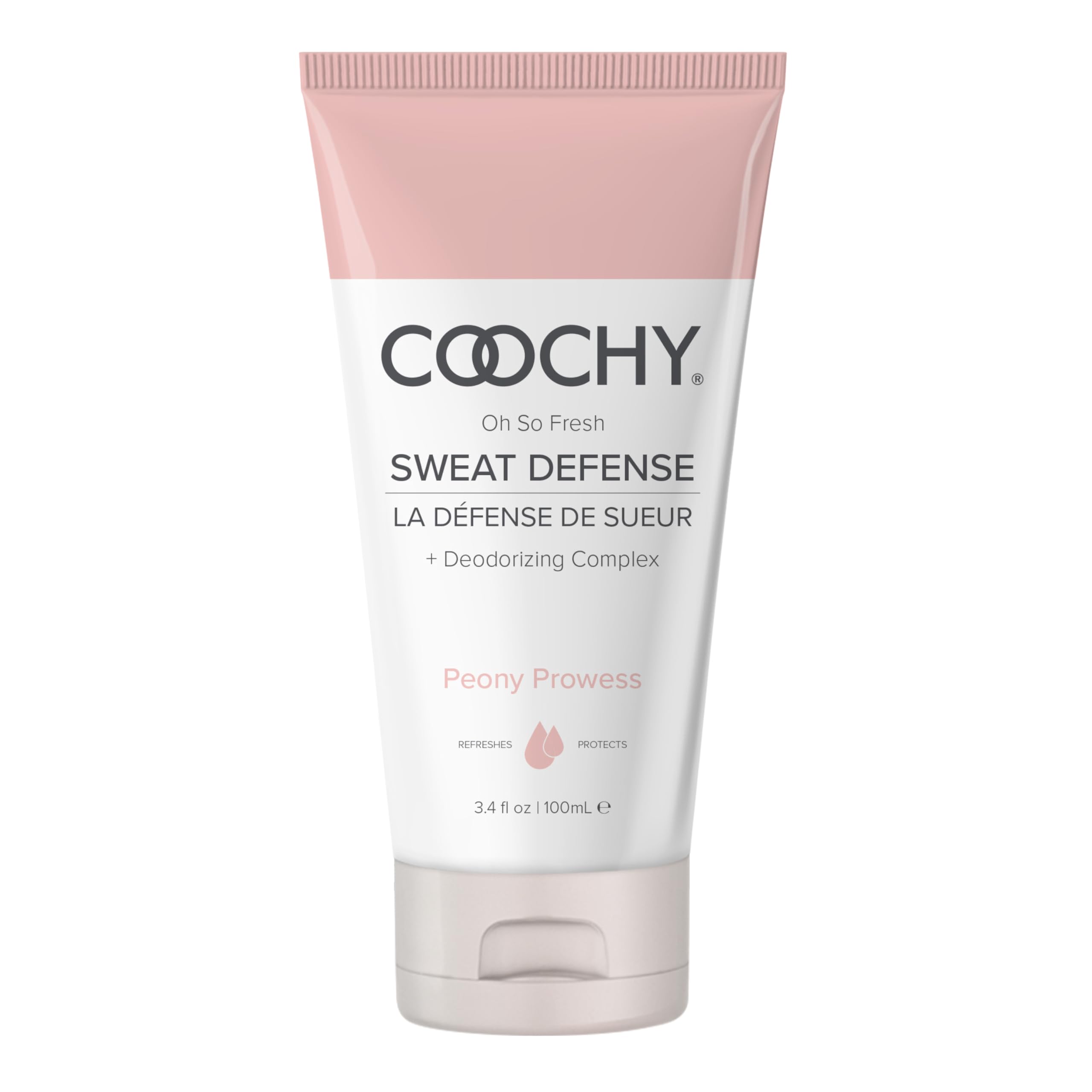 Loción protectora íntima Coochy Sweat Defense | Crema desodorante calmante para el cuidado femenino | Peony Prowess, 100 g