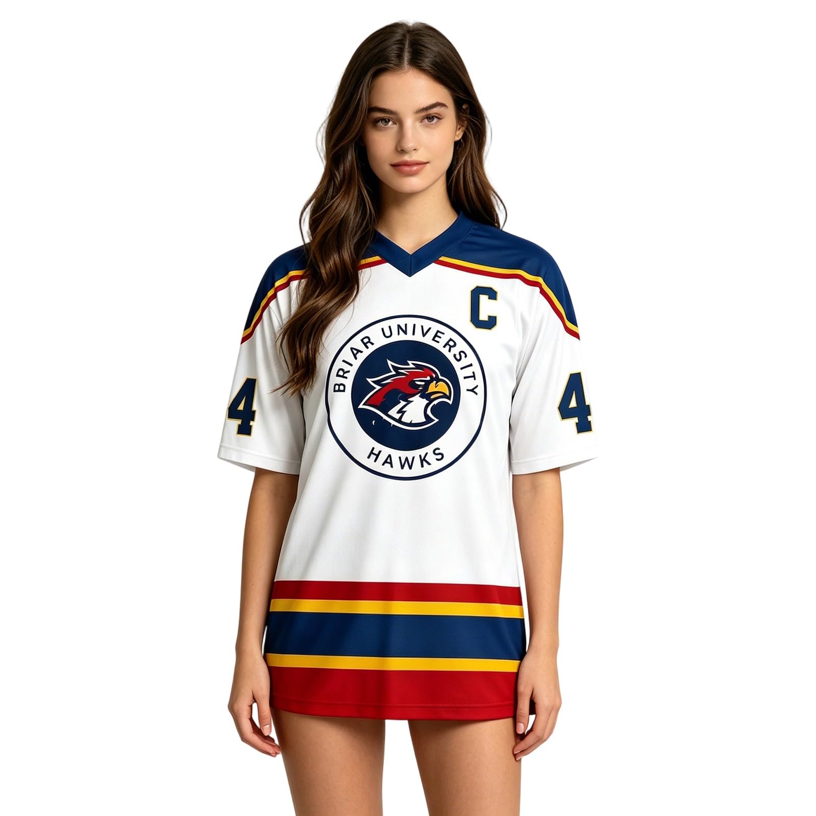 Maillot de Hockey Grahams 44 Col V Uniforme Hockey sur Glace Manches Courtes