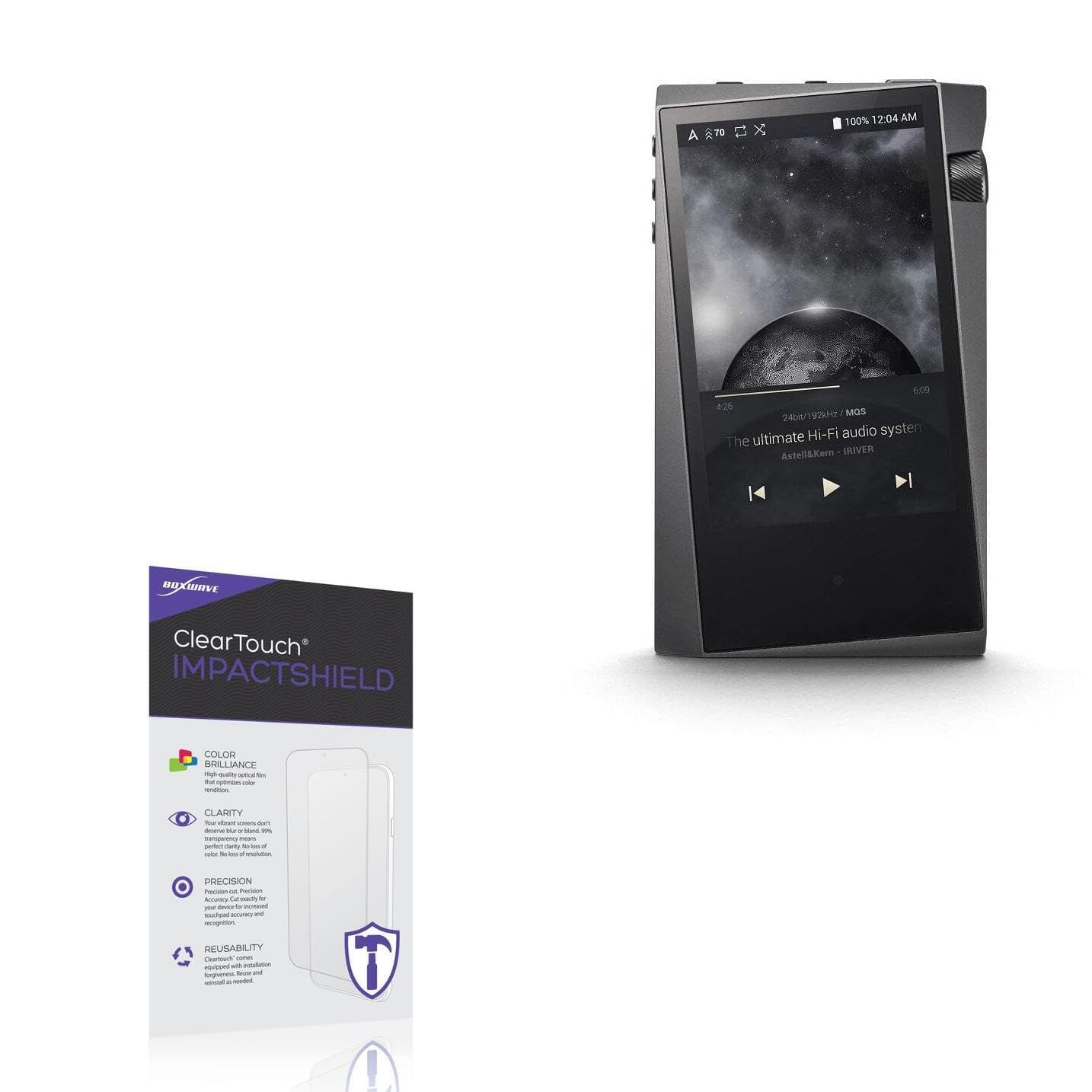 BoxWave Screen Protector Compatible With Astell & Kern SR15 - ClearTouch ImpactShield (2-Pack), Impenetrable Screen Protector Flexible Film