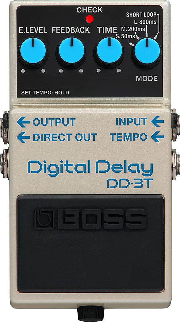 Boss DD-3T Digital Delay Bundle with Power Supply, Instrument Cable, Patch Cable, and Picks