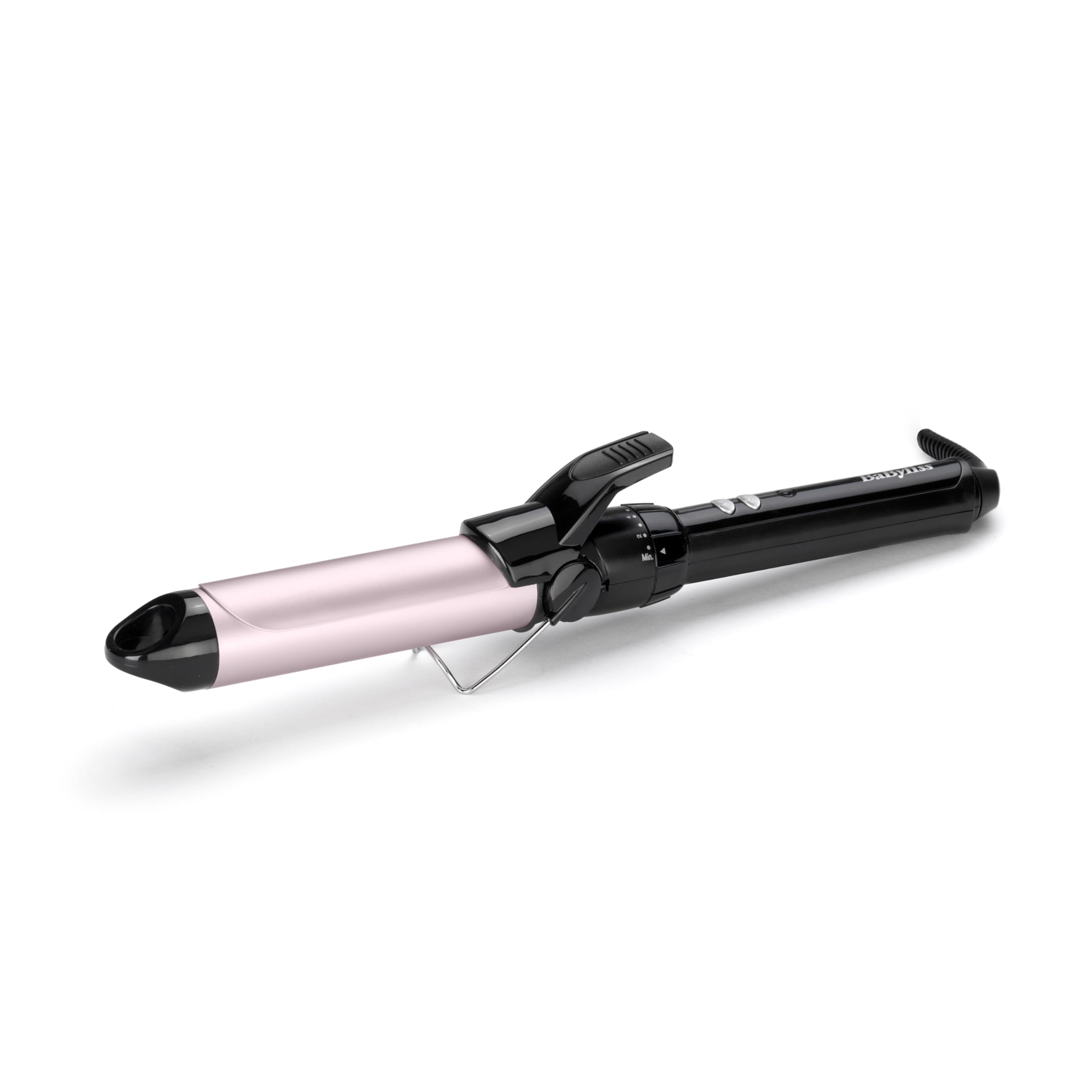 BaByliss C332E Tenacilla de pelo de 32 mm, 10 ajustes de temperatura, moldeador de pelo, cable profesional giratorio, recubrimiento Sublim Touch con punta fría de agarre, Color Negro y Rosa