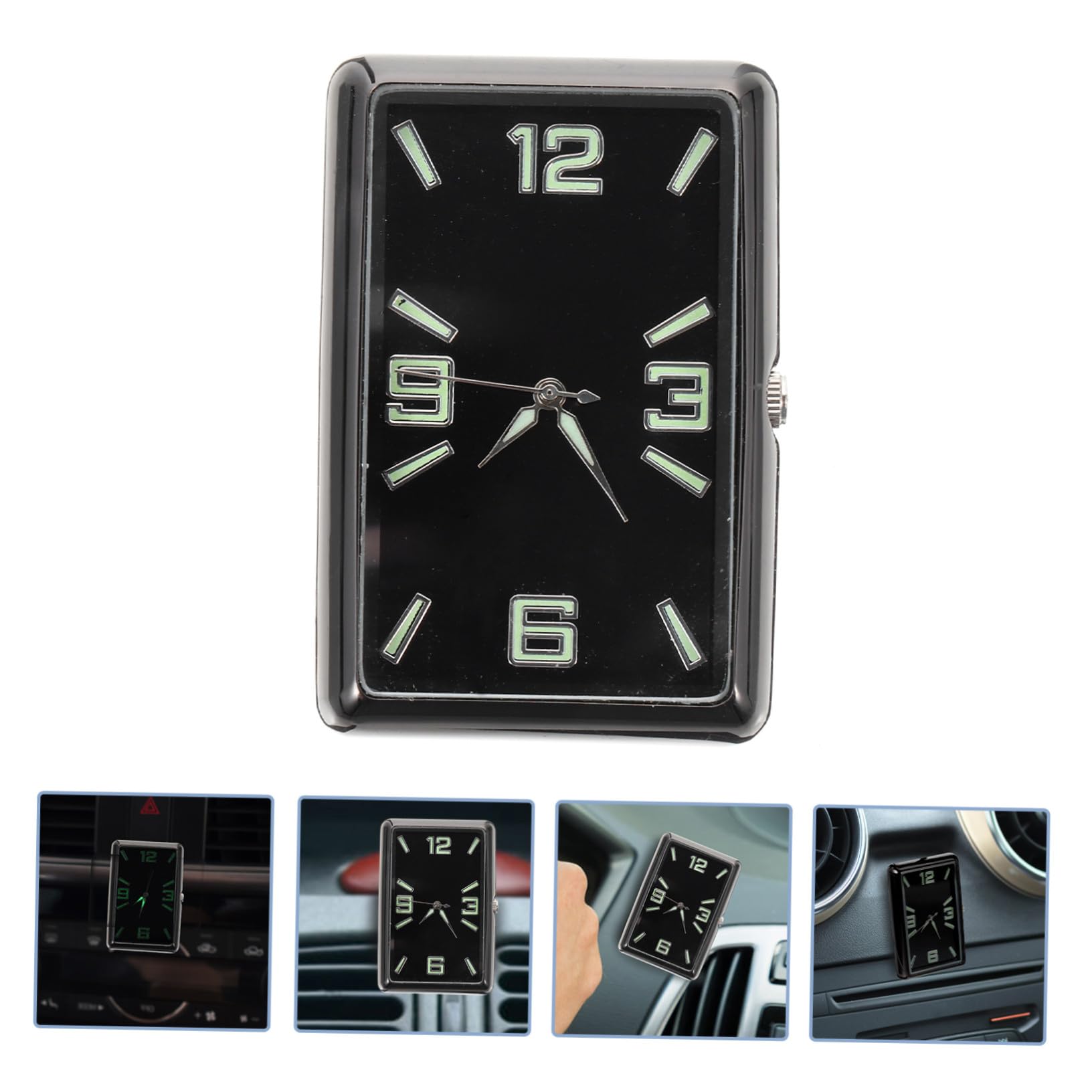 Reloj Negro Analógico para Adhesivo Pequeño Salpicadero, de Coche