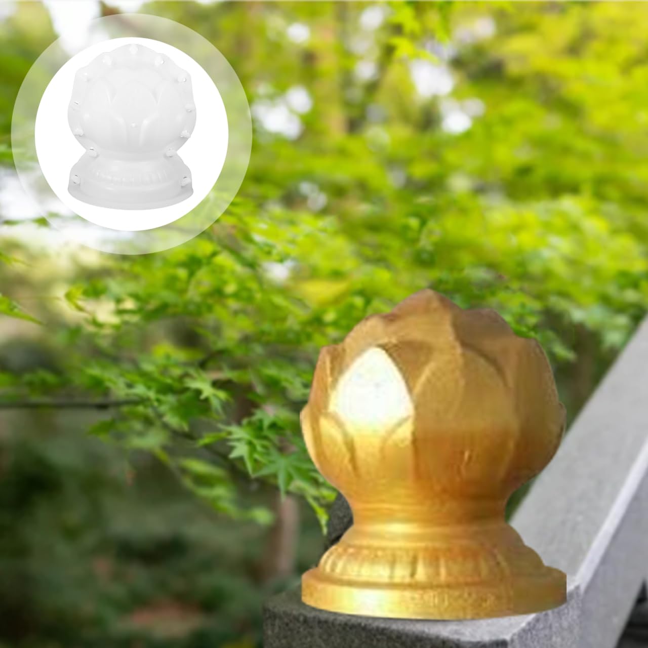 Roman Column Mold for Concrete, Ball Sculpture Mold, Balcony Garden Fence Decoration, Abs Material, 11.81 X 10.62 X 8.66 Inches, White