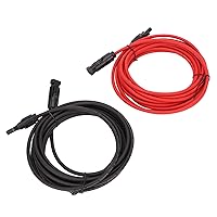 Vista 7 de Cable adaptador solar, 1 par de cable de panel solar de 12 AWG con conector adaptador solar, cable de extensión solar, cable fotovoltaico resistente