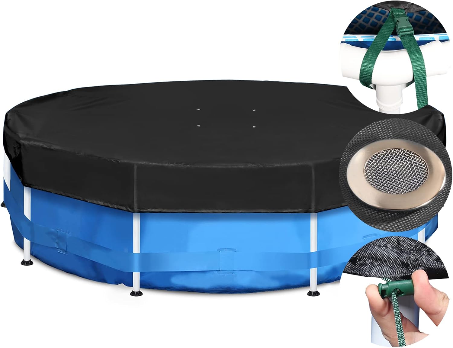 Sekey Round Pool Cover for 366 cm Metal Frame Pool, TearResistant
