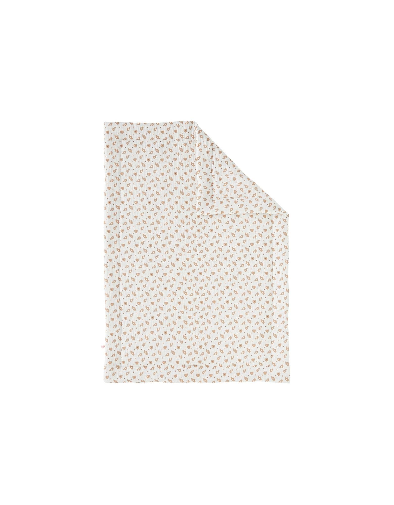 NOUKIE'S - Couverture Mousseline - Babou & Kendi - Léopard- Écru/terracotta - 75 x 100 cm