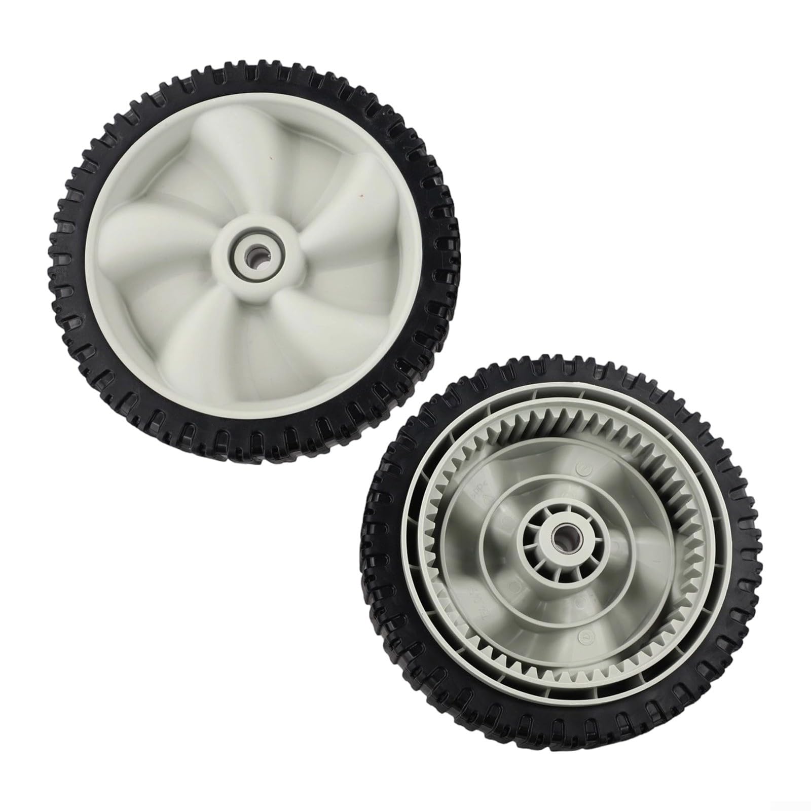 Set di ruote per tosaerba diametro 20,3 cm con larghezza 45,7 cm e foro centrale da 1/2", ricambio per Craftsman serie 247 e per macchine da giardino serie 12A, ideale per prato da giardino (2 pezzi)