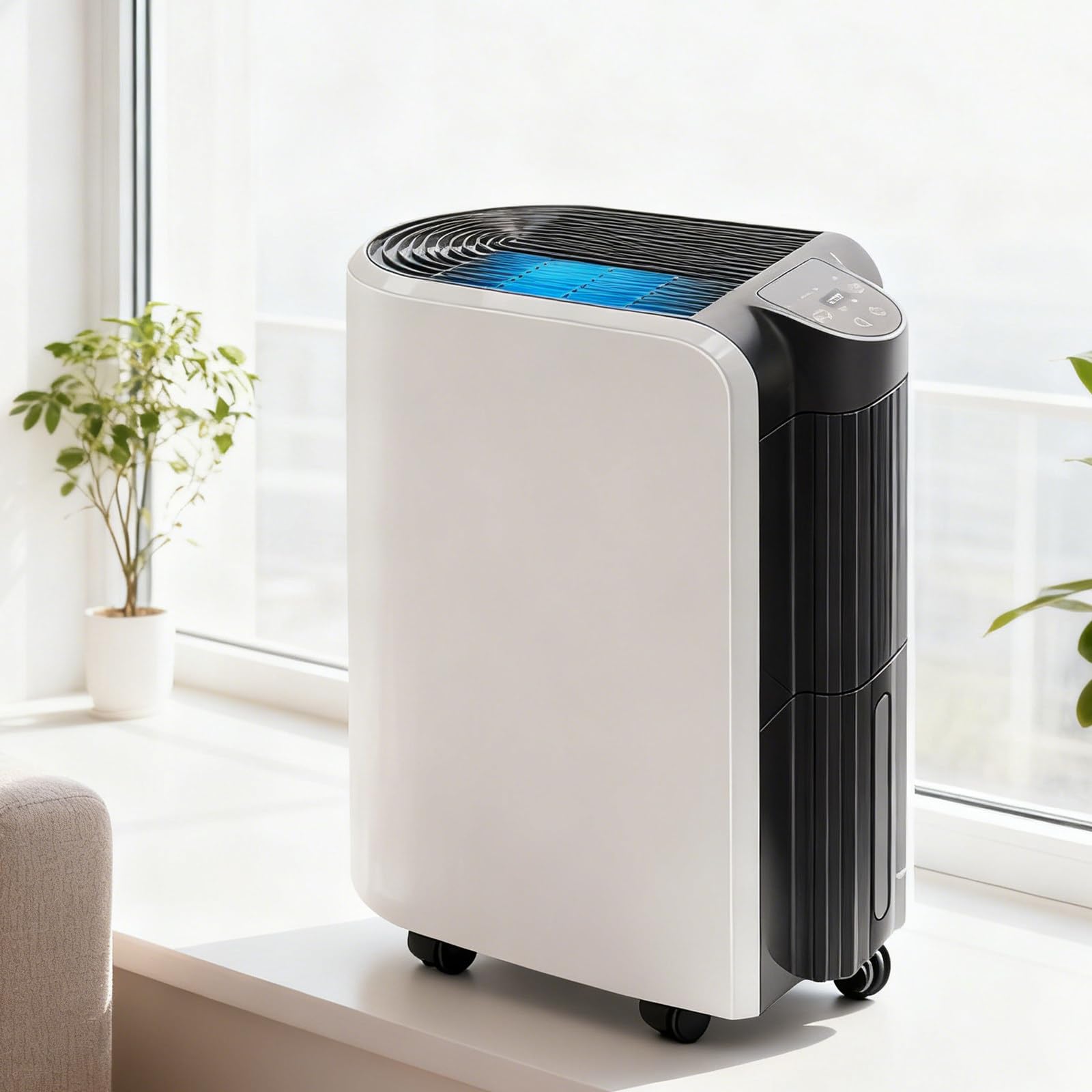 Sushangmao 20l/Day Dehumidifier For Home Damp, Quiet Dehumidifiers Laundry Drying,App Remote Control -With Touch Screen Display, Water Full Alarm, Smart Compressor Dehumidifier