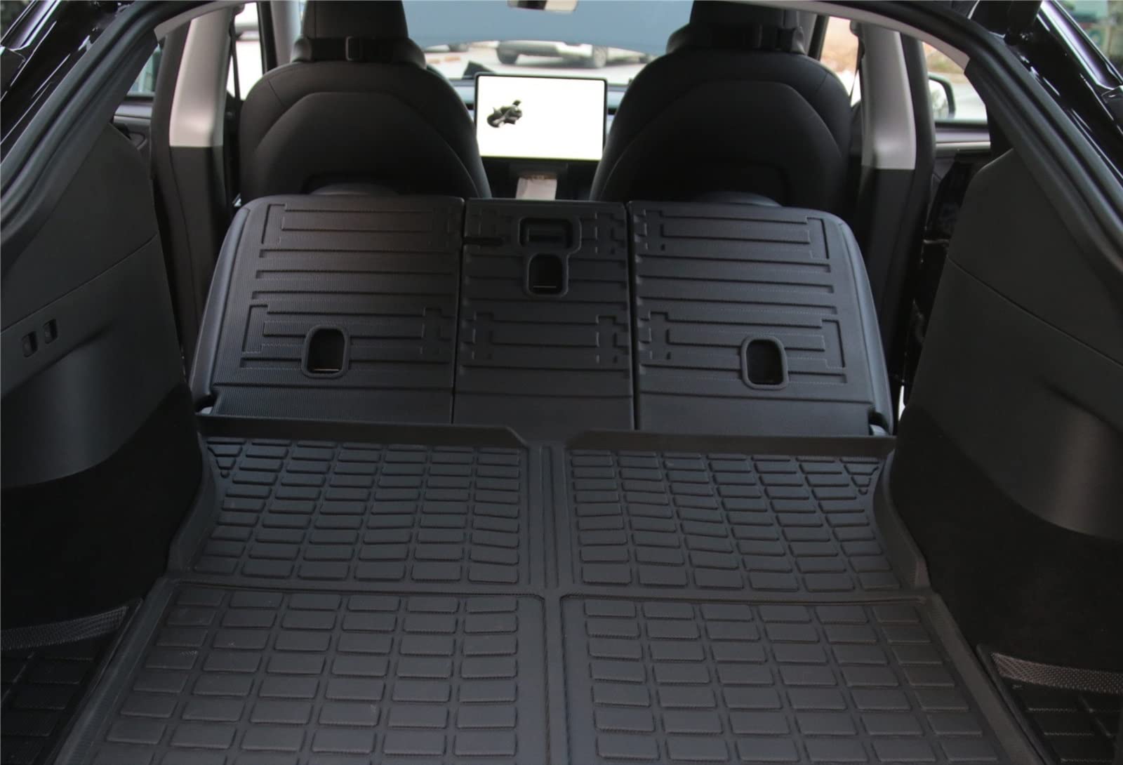 Kofferraum Schutzmatte Für Tesla Für Model Y Rücksitze Rückenschutz Trittschutzmatten TPE Sitzbezug & Kofferraummatten Fußpolster Auto Kofferraummatten (Size : Trunk mat)