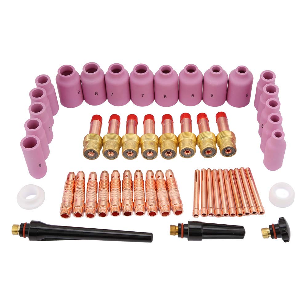 Respicefinem 51pcs Set WP 17 18 26 Series TIG Welding Torch Consumables Accessories Made Of High Quality Ceramic Material Solid And High Temperature Ideal For Cutting Projects