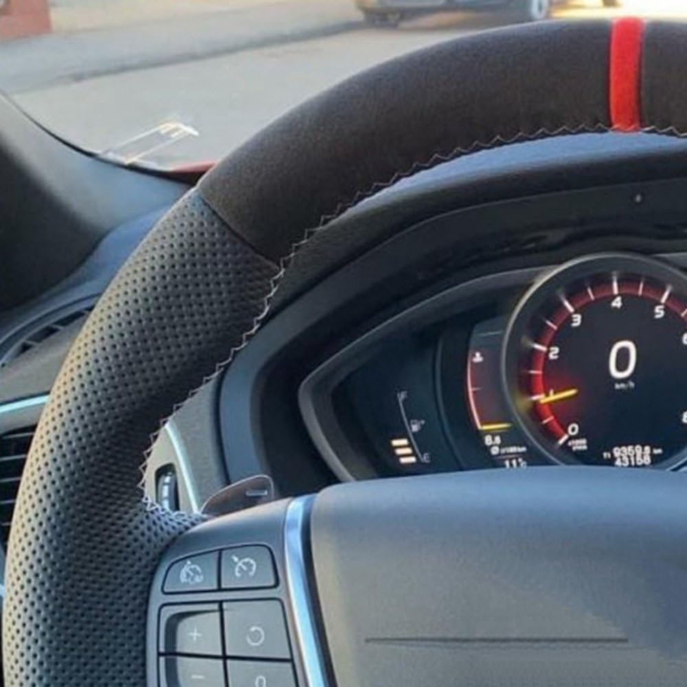 Lenkradbezug Für Volvo XC60 S60 V40 - Wildleder Leder Bezug Mit Grauer Naht