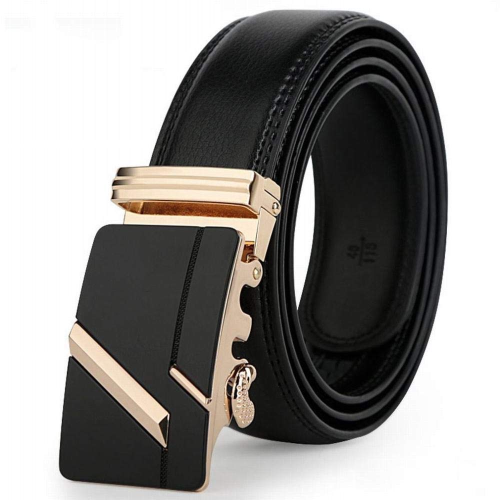 Ceinture en cuir souple MU avec boucle automatique dorée luxe