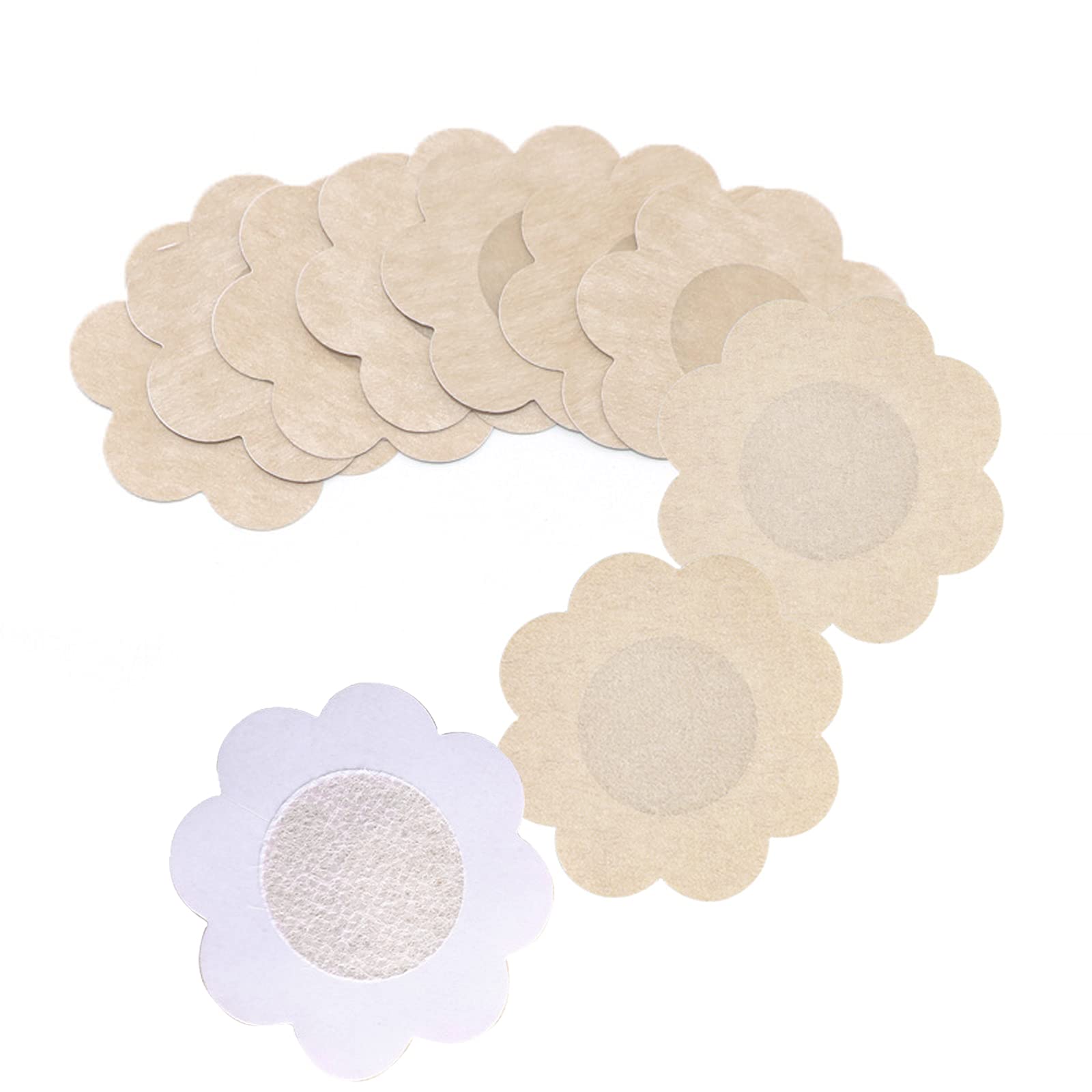 PCEEL Nipple Covers for Women Silicone Breast Pasties Breast Lift Tape Disposable Bra Stickers Waterproof Large Patches for Swim Travel, 30 Pairs