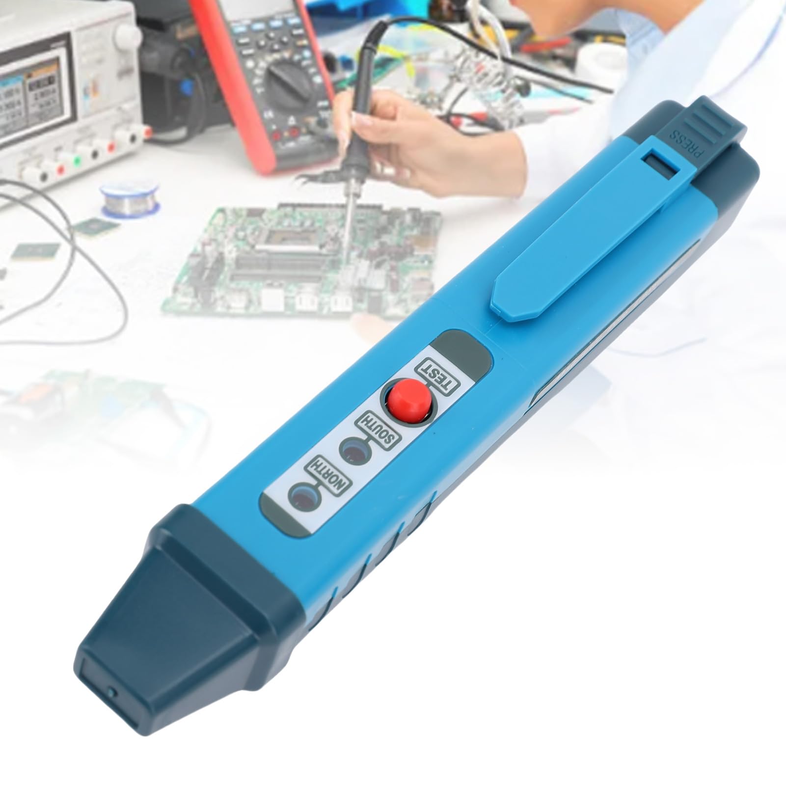 Jectse Testeur D'aimants Pôles Nord et Sud, Compteur de Gauss Portable pour Assemblage de Moteurs électriques/bobines, Outil D'identification Rapide, Batterie Incluse