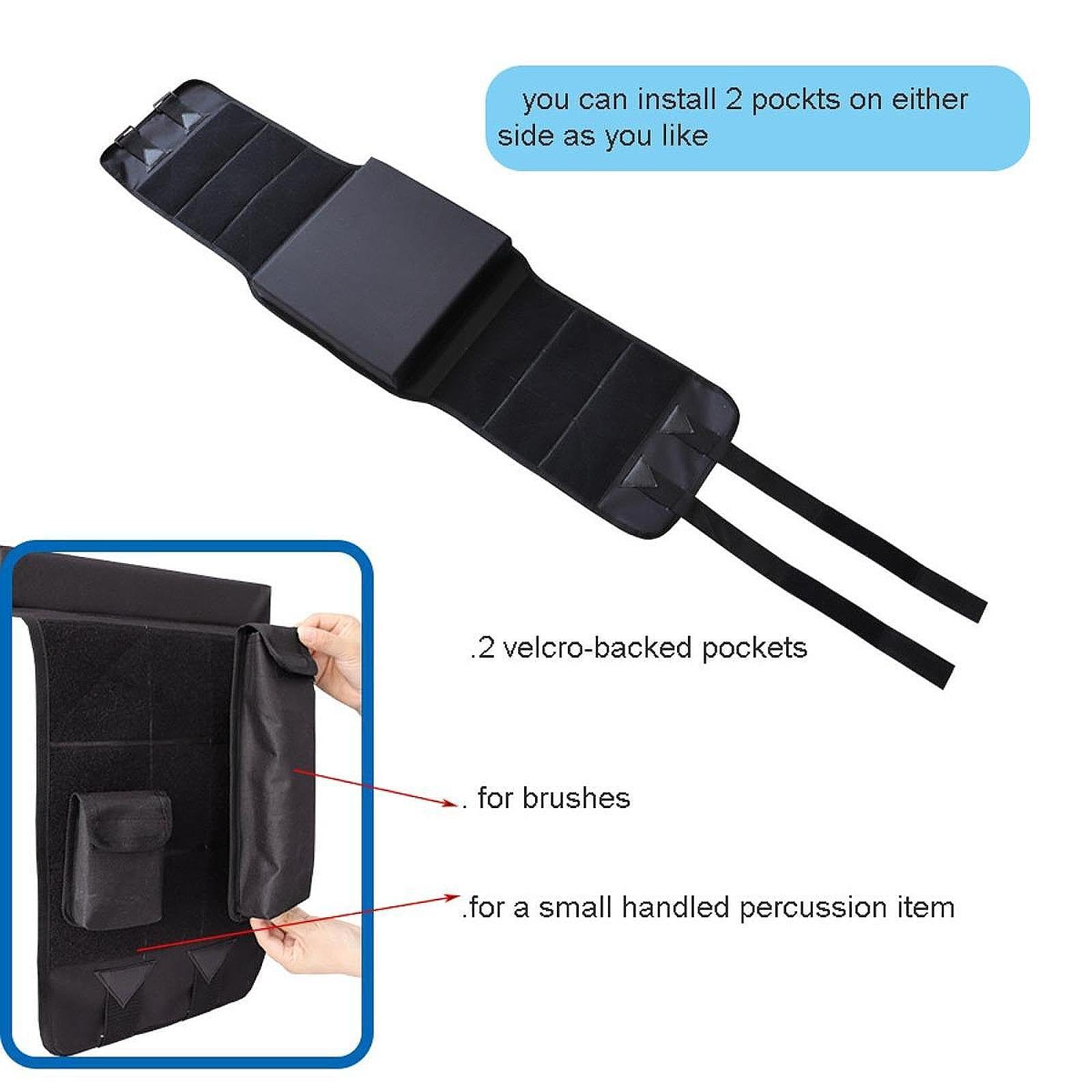 Oshhni Asiento Padded Drum con Bolsillos Laterales Organizador para Percusión Taburete de Batería Accesorios de Tambor Fabricado Oxford Resistente