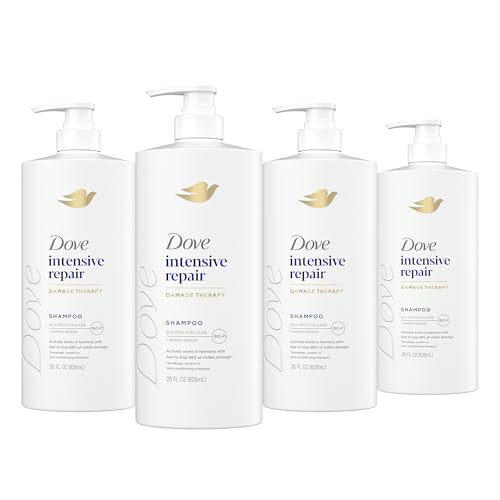Image of Dove Shampoo 4 Pack Intensive Repair for Damaged Hair with Bio-Protein Care Technology and Amino Serum 28 Fl Oz