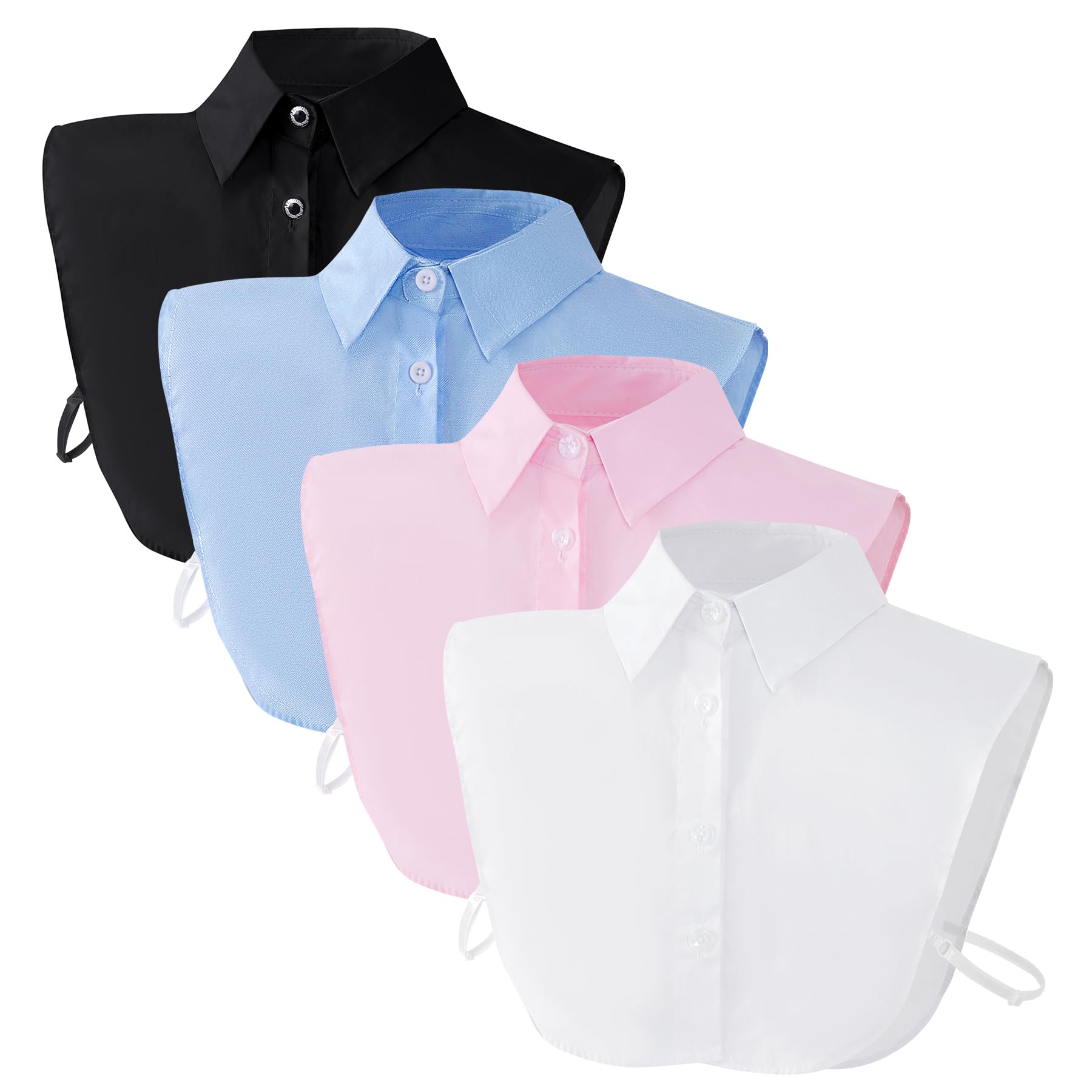 Yymobt 4 Pcs Fake Collar Detachable Dickey Collar Faux False Collars Blouse Half Shirt Collars Tops for Women