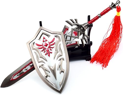 Superbuybox Legend of Zelda Link Arma Espada Daga Sheild Figura de acción Colección de Juego Decoración de Escritorio Habitación Mochila Colgante
