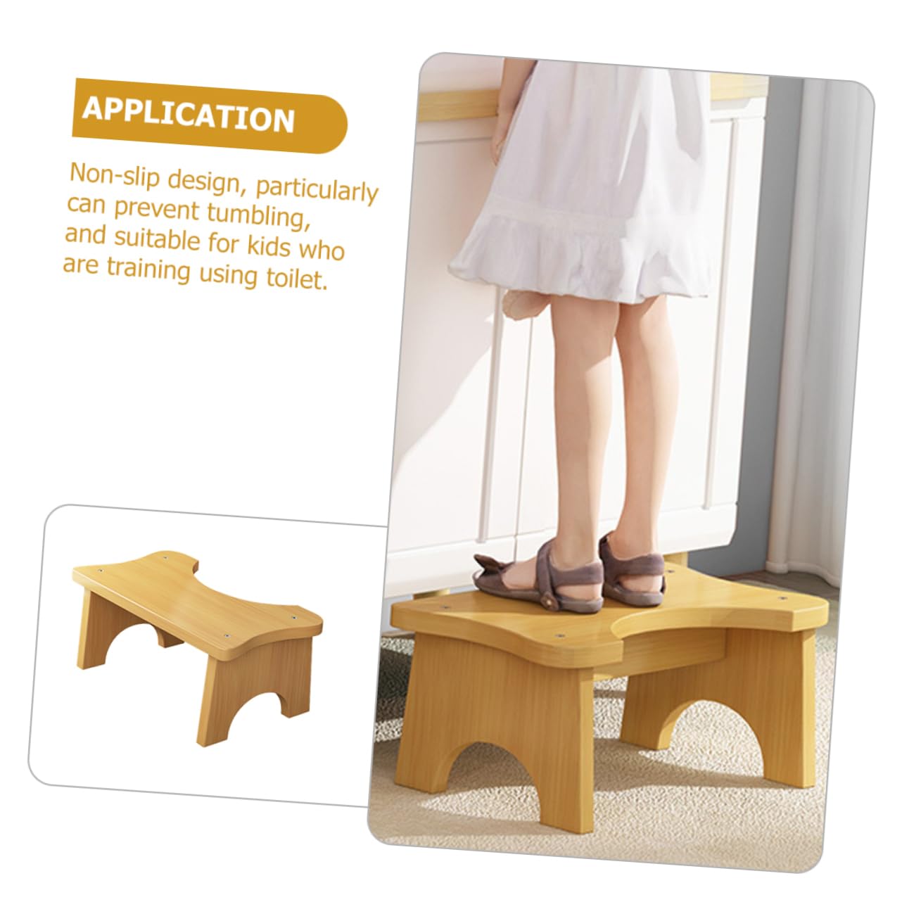 MAGICLULU 2st Fußbank Topfstuhl Hocker Für Toilettenfüße Schemel Outdoor-tritthocker Bad Tragbare Toilette Töpfchen Trainingstoilette Stühle Wc-sitzbezug Töpfchen Hocker Toilettenstuhl Holz