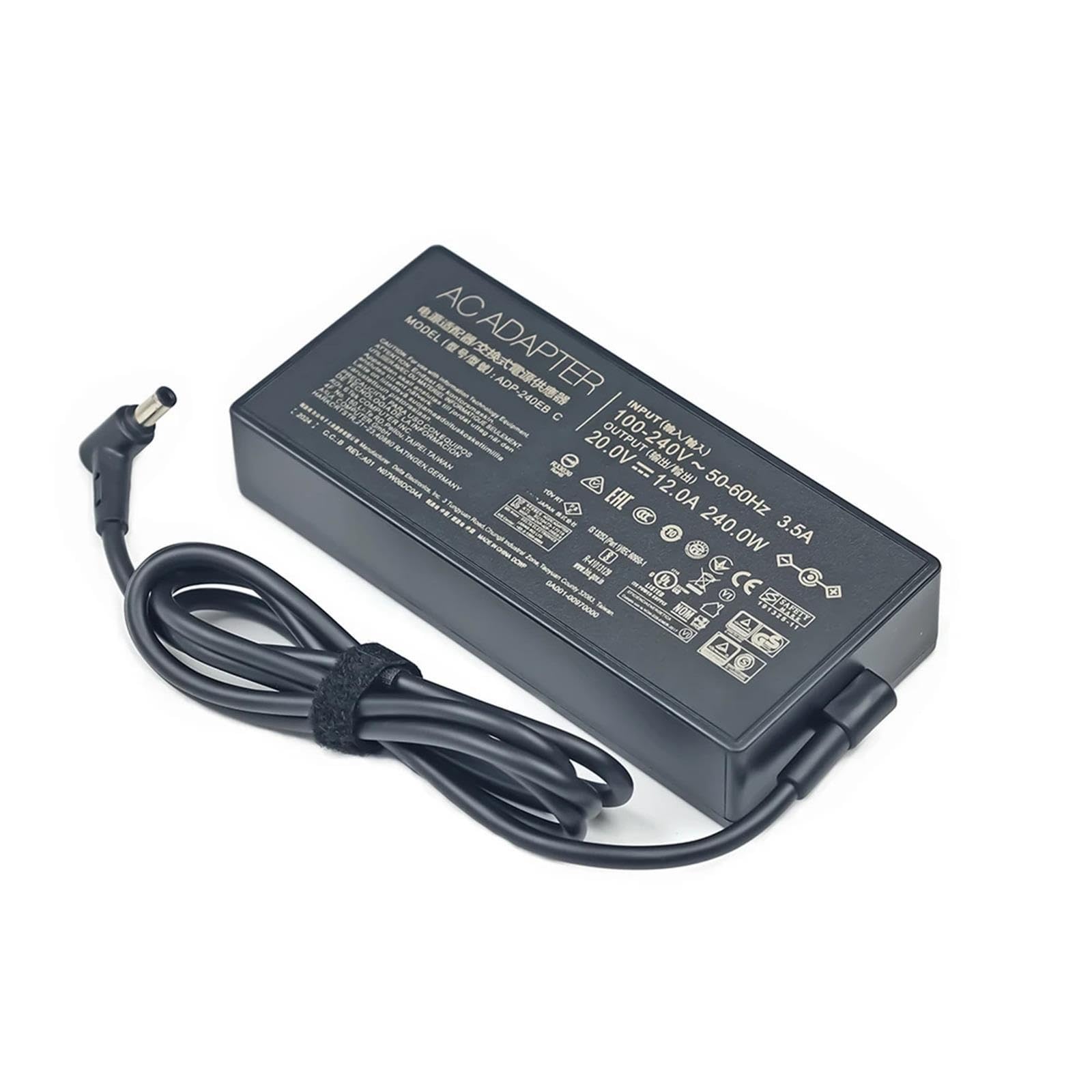 Caricatore Da Giro Con Adattatore CA 20 V 12 A 240 W, Compatibile for ASUS, Compatibile Con Alimentatore ROG 15 GX550LXS RTX2080 ADP-240EB B 6,0 X 3,7 Mm G17 G713IM(And EU Plug)