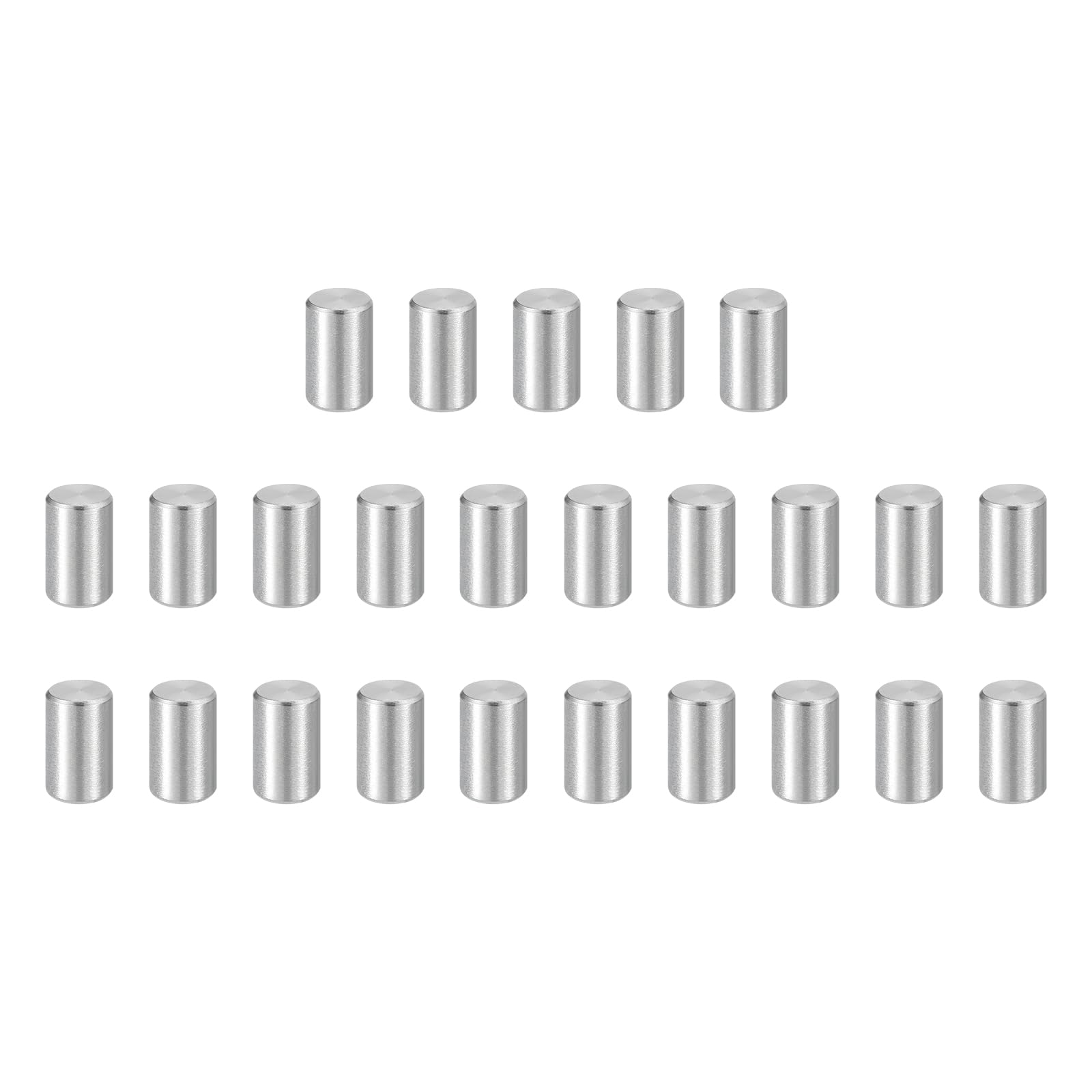 sourcing map 25pcs Dowel Pins, M6 x 10mm 304 Stainless Steel Cylindrical Shelf Support Peg Pin Rod Fasten Elements for Metal Devices Wood Furniture DIY Installation, Silver