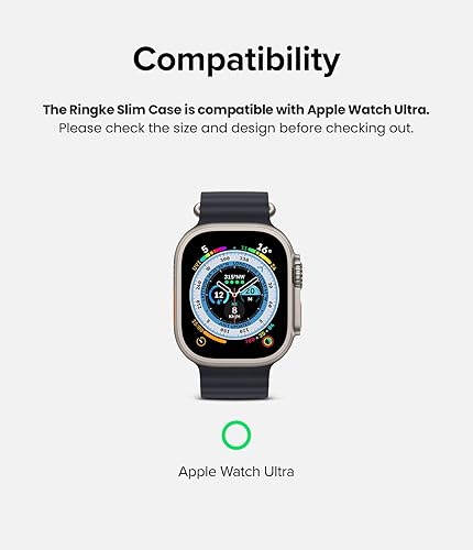 Miniatura 4 de Ringke Funda delgada compatible con Apple Watch Ultra transparente + negro + correa deportiva compatible con Apple Watch Ultra negra