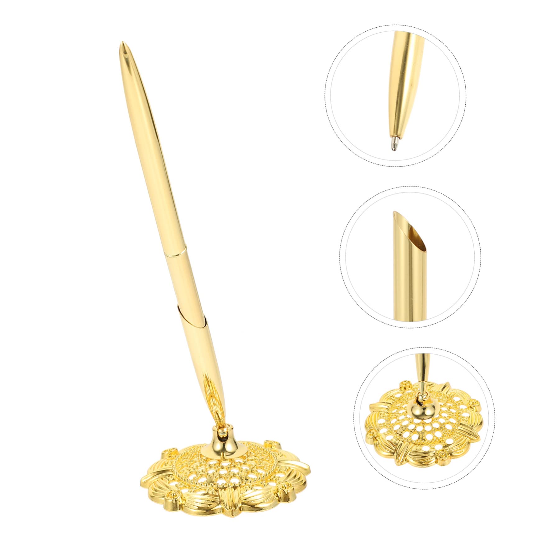 Cabilock 2 Pièces Stylo De Signature Stylo à Bobine Signe Livre D'or Avec Support s De Table De Banque Pour Invité Camouflage Cristal Métal De Banque Bureau