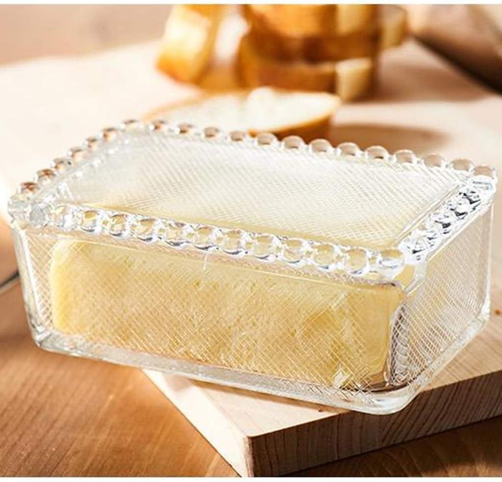 Butter Dishes Glass Clear Transparent Butter Dish With Lid Simple Flour Box Butter Storage Box Kitchen Refrigerator Freshness Box Butter Container