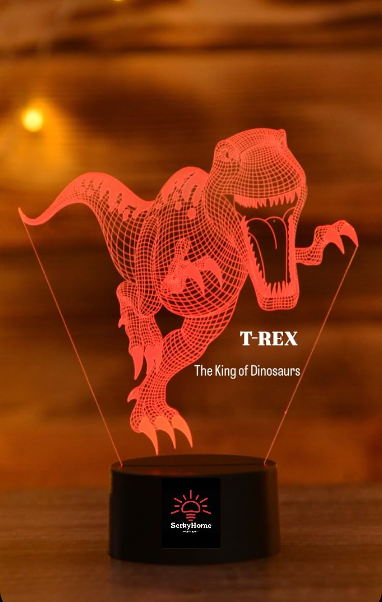 Dinosaur 3D ILLUSION Kids Night Light,16 Colors Dimmable with Remote Control,Best Christmas Birthday Gift for 3,4,5,6,7,8 Year Old Boys,Dinosaur Toys,Bedroom Decoration Desk Lamp,T rex dinosaur toy