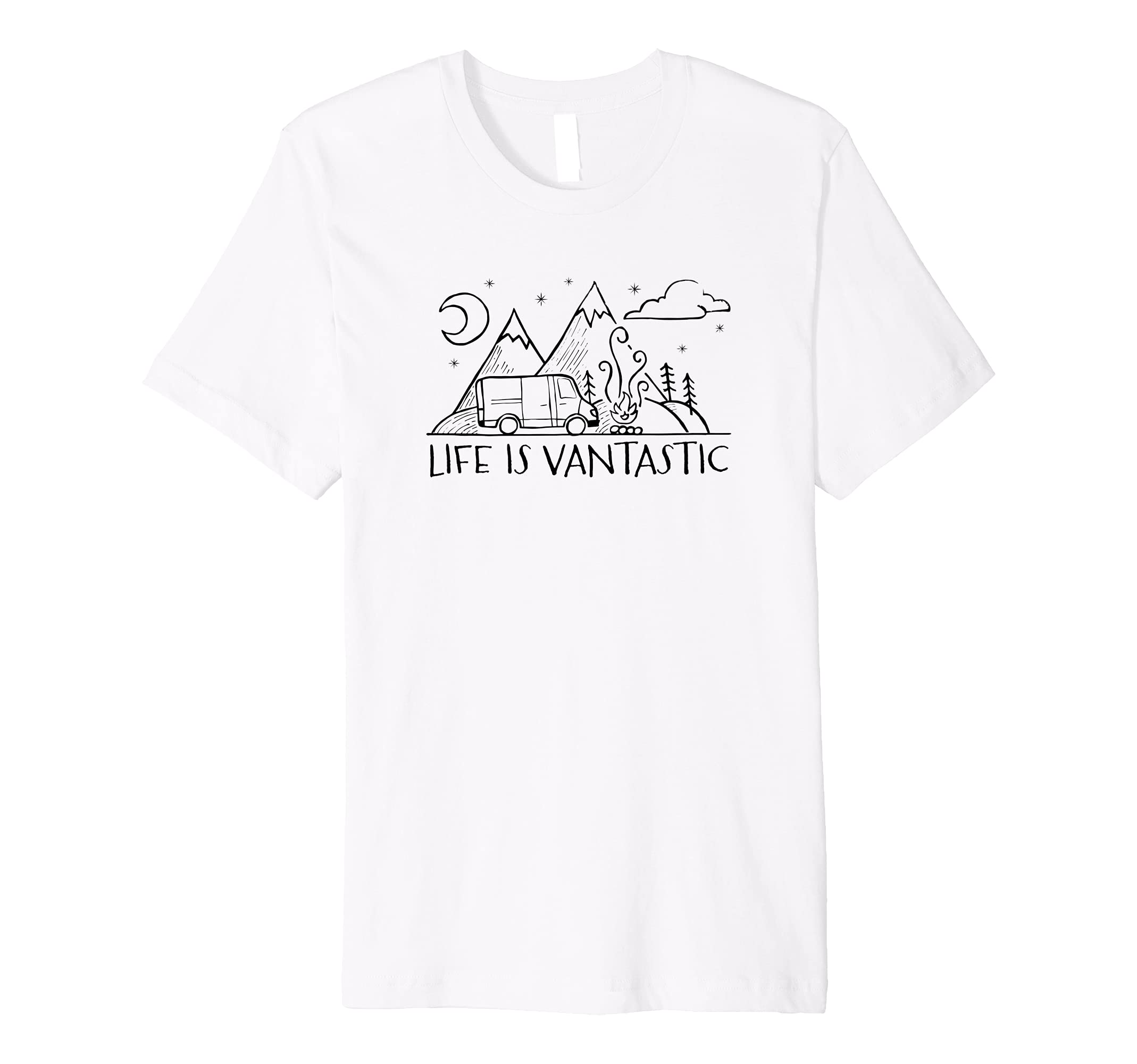 Life is Vantastic Camper Van Life Apparel & GiftsLife is Vantastic, Minimalistic Camper Van Life Premium T-Shirt