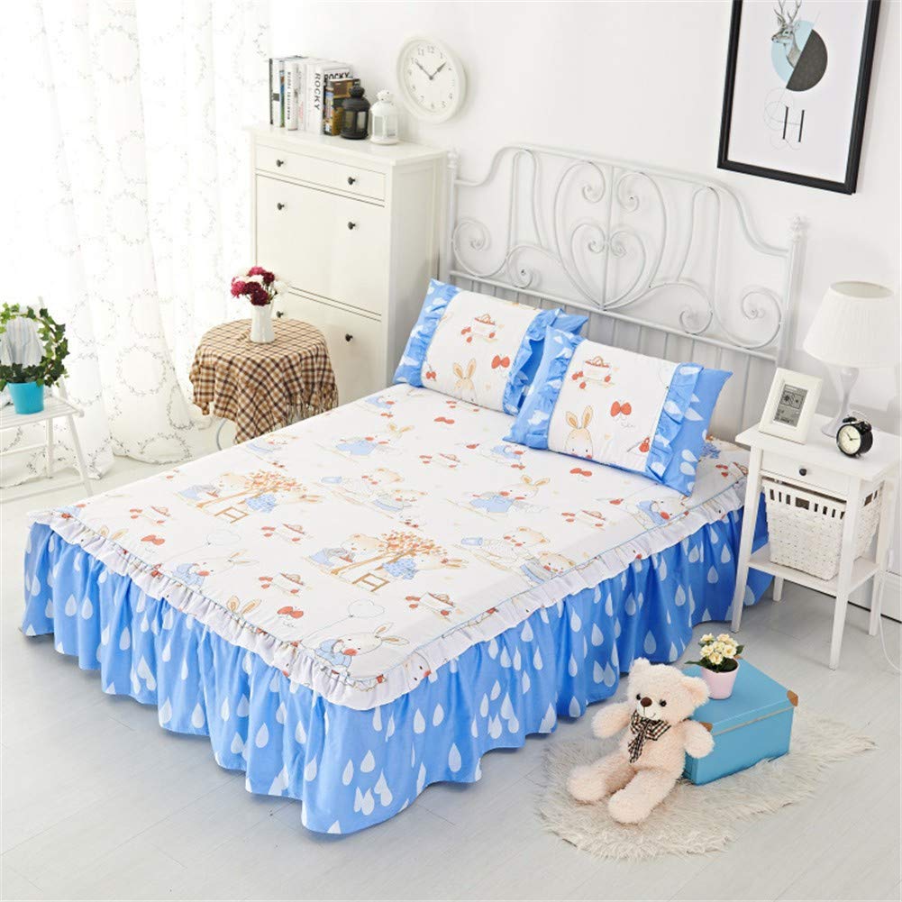 Bed Skirt Cotton lace Four Seasons Valance Simple Non-Slip Bed valances Double Bed Valance Fitted Sheet King Resistant Ruffled Valance Sheet Washable dust Ruffle