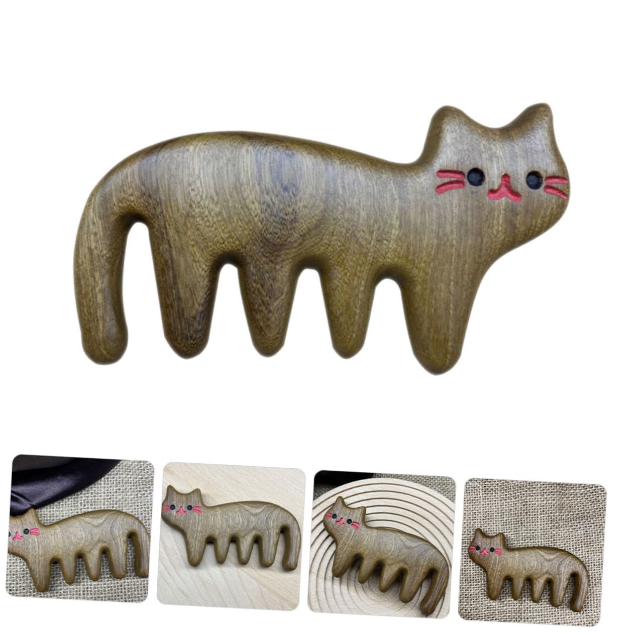 3 Ensembles Peigne Forme De Chat Peigne Démêlant Sans Électricité De Massage Pour Cheveux Pour Types De Cheveux Utilisable Humide Ou Sec 2 Pièces * 3