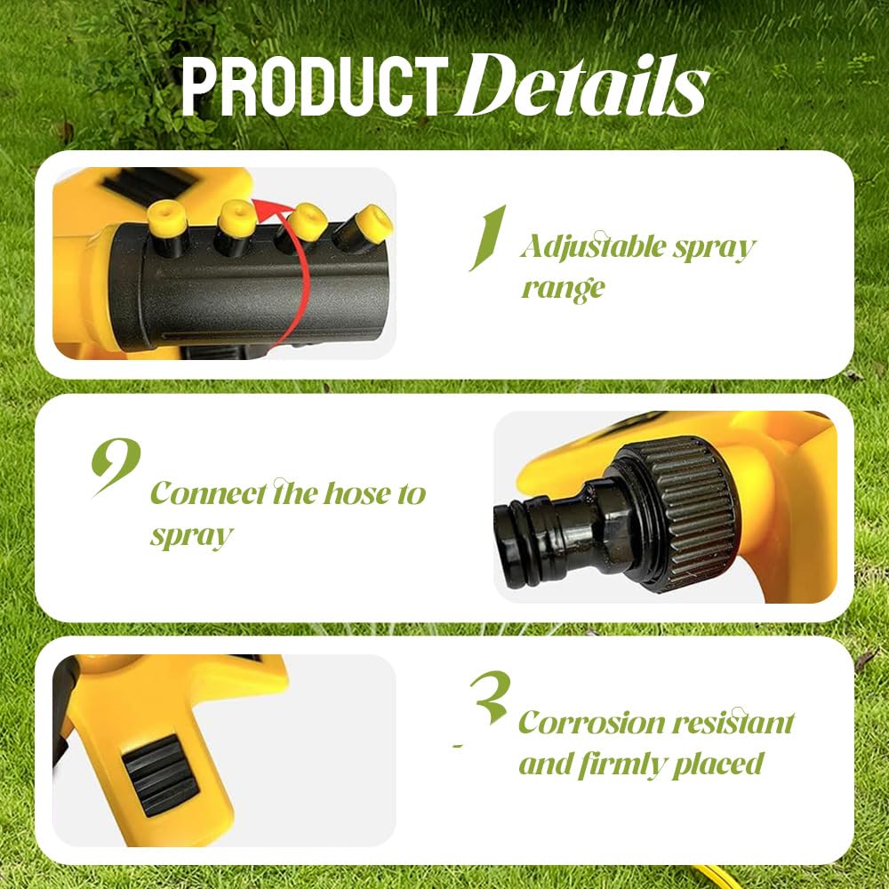 Irrigatori da giardino, irrigatore rotante automatico a 360 gradi con 3 bracci regolabili a spruzzo, facile da installare per innaffiare prati, piante e verdure, grande copertura