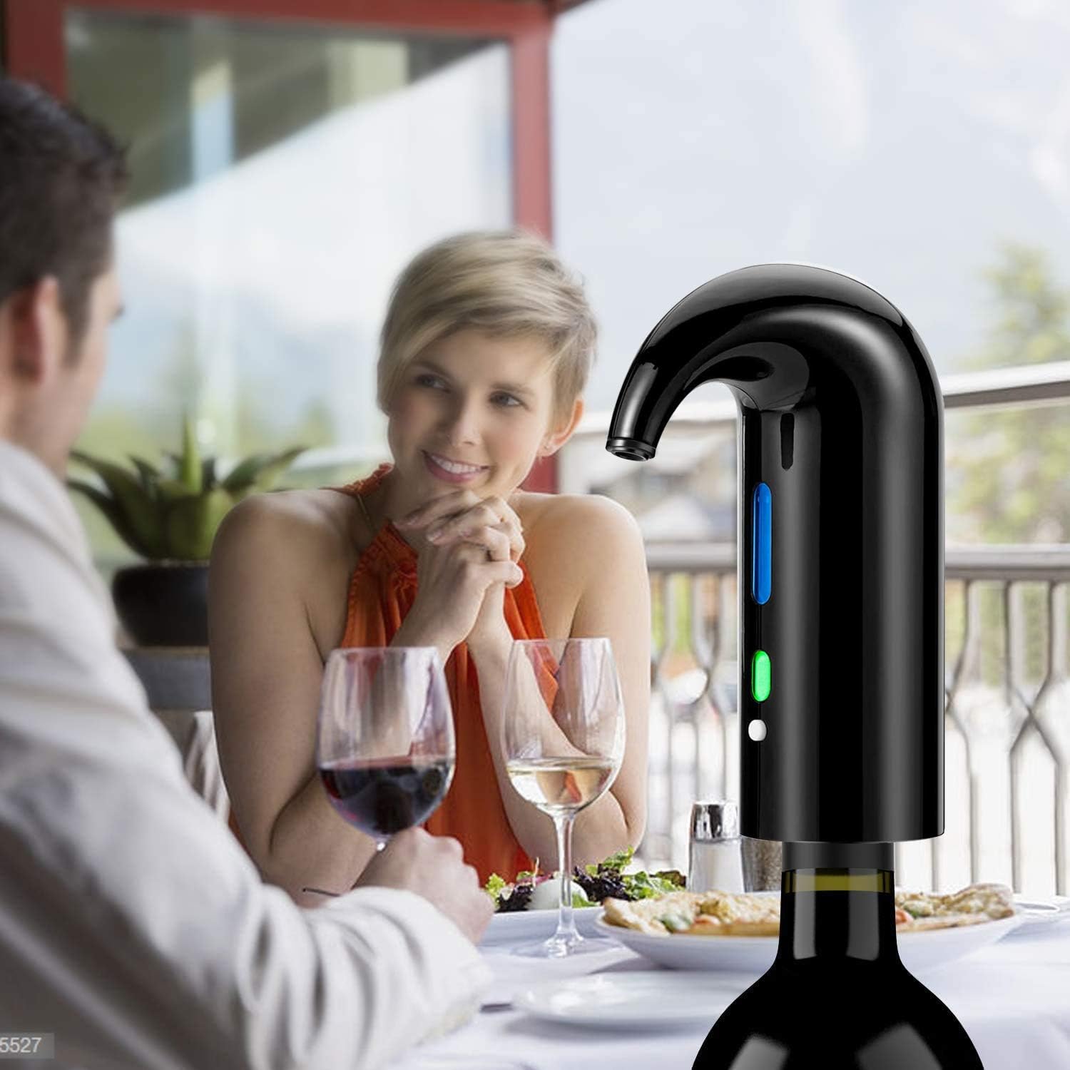 Aérateur de vin électrique avec bec verseur, décanteur à vin portable à une touche et distributeur de vin pour vin rouge et blanc - Distributeur automatique de vin - Verseur rechargeable par USB
