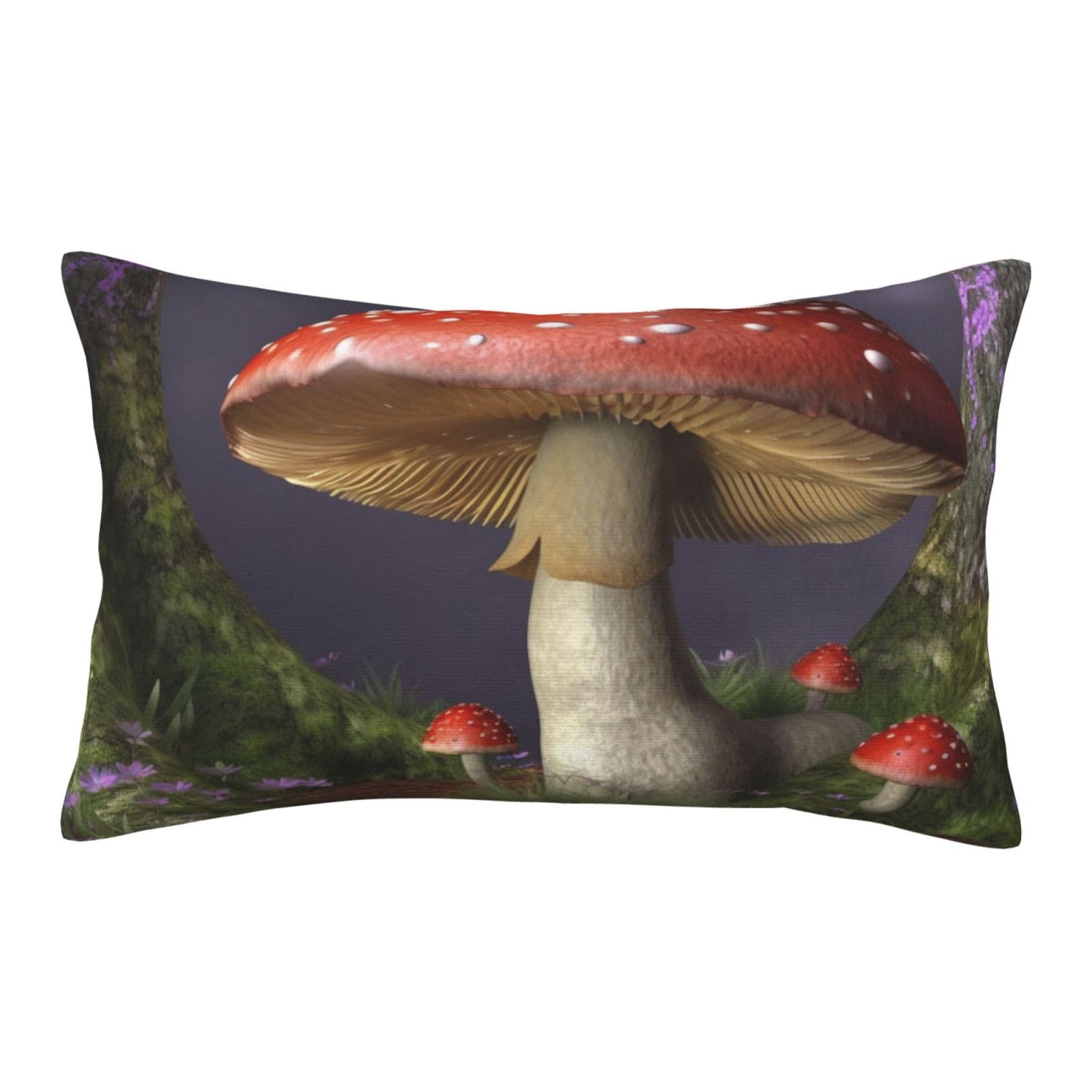 Velvet Pillowcases 14"x20" Ultra Soft Breathable Pillow Cases, Luxury Fuzzy Throw Pillow Covers with Zipper, Mushroom Pillow Shams All Seasons Decorative Cushion Cases for Couch