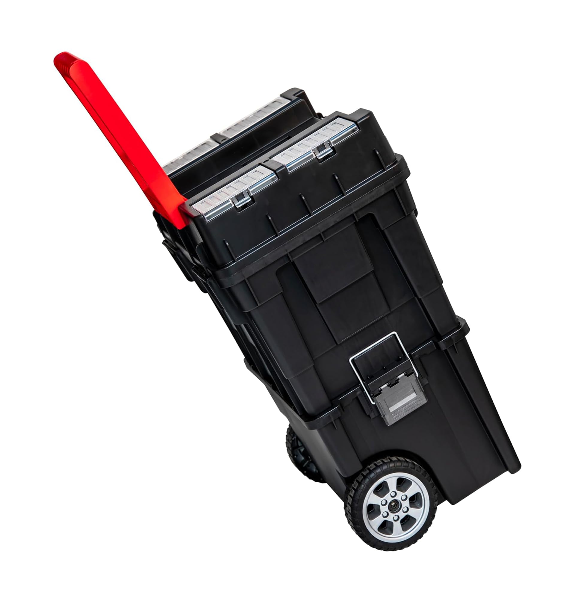 Caja Herramientas Vacía Con Ruedas | Cuatro Organizadores | Diseño Compacto Y Desmontable | Fabricada En Policarbonato | Resistente a Golpes Y Desgaste | Bandeja Incorporada | Medidas 64 x 35 x 45 cm