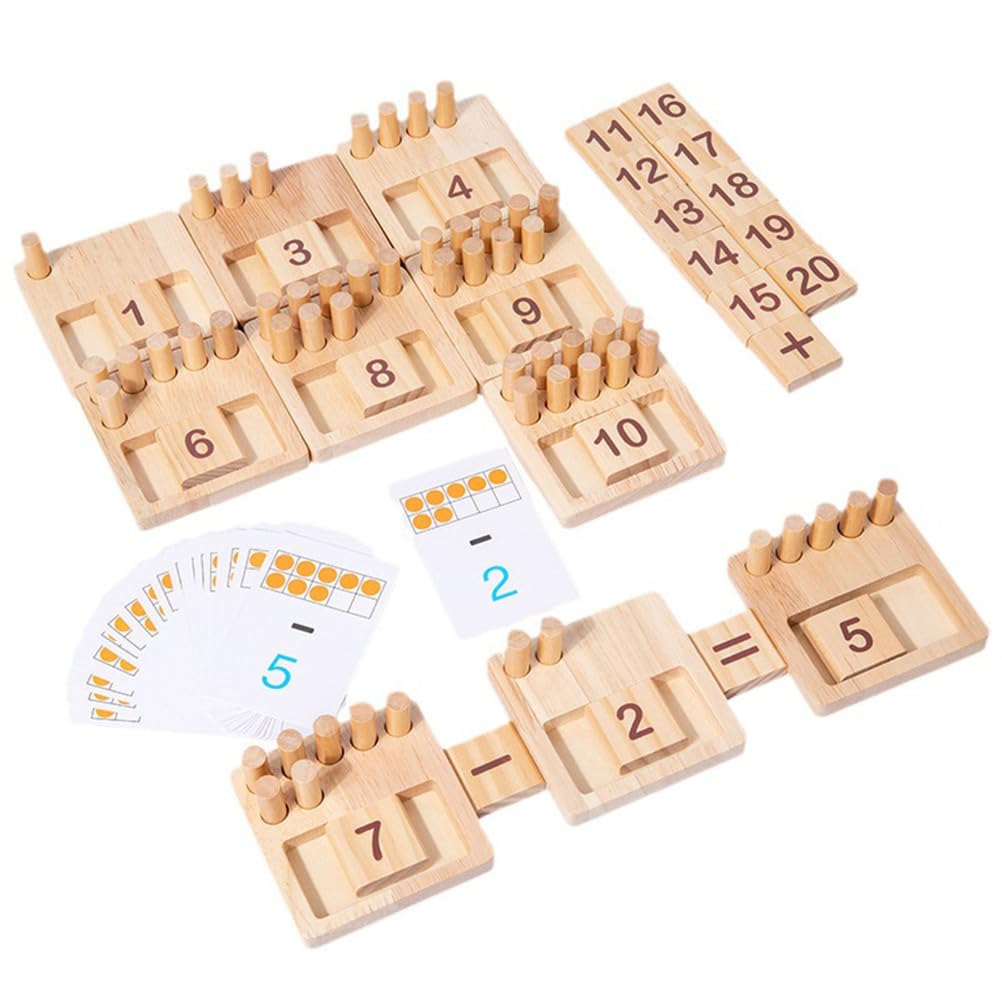 Drewniana tablica z liczbami i kołkami, Montessoriańska gra matematyczna w liczenie