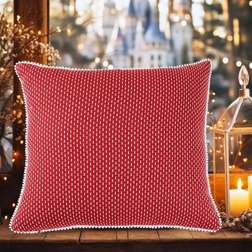 Image of mosey Cushion Cover 24x24 inch | Set of 2 | Red Cushion Covers 24 inch x 24 inch | Theme Throw Pillow Cover for Decoration Gift Decor