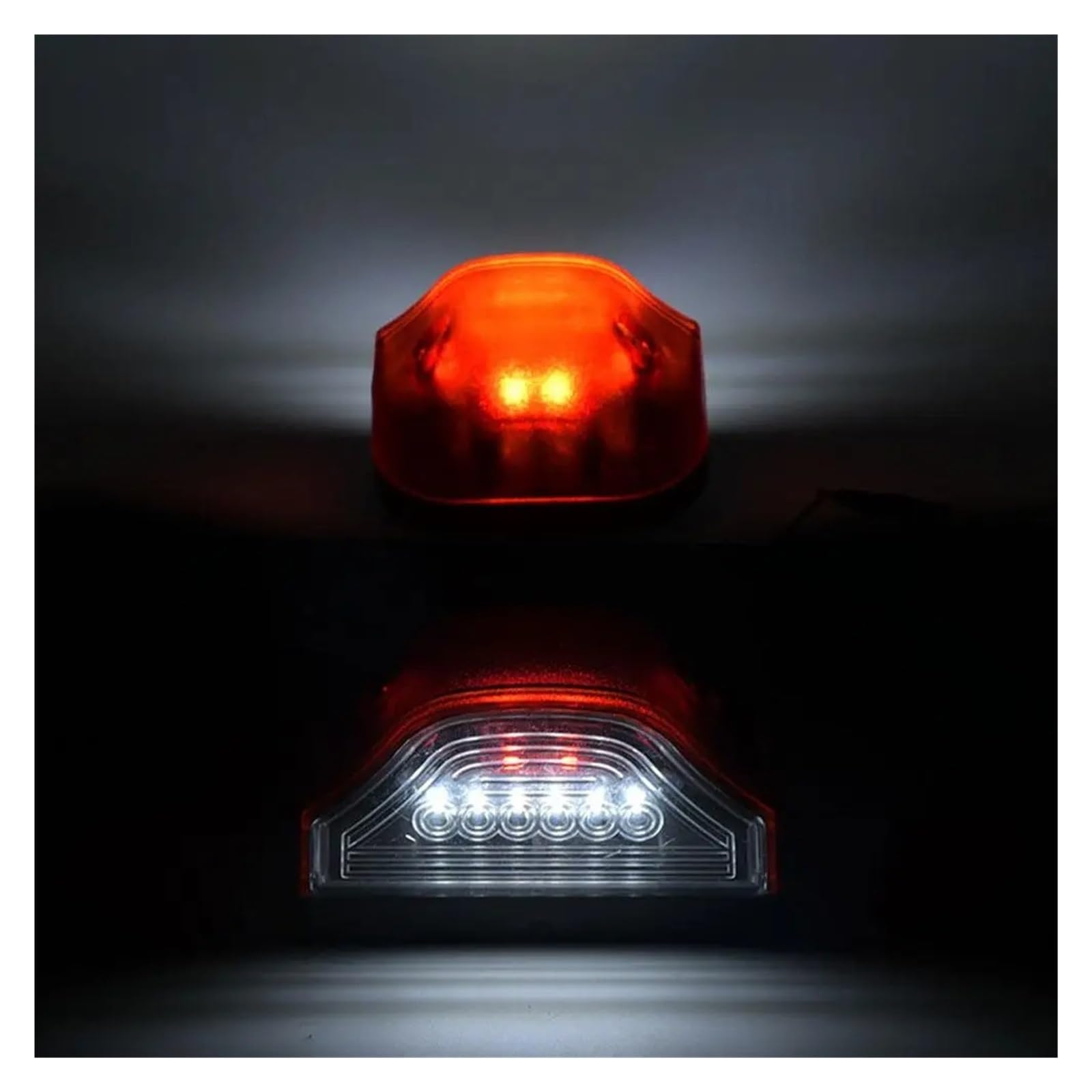 Plafoniere Targa Luce Targa Universale A 6 LED 12V 24V Di Guida Posteriore Bianca Lampada Posizione Laterale Per Auto Moto Camion Rimorchio Van(Red)