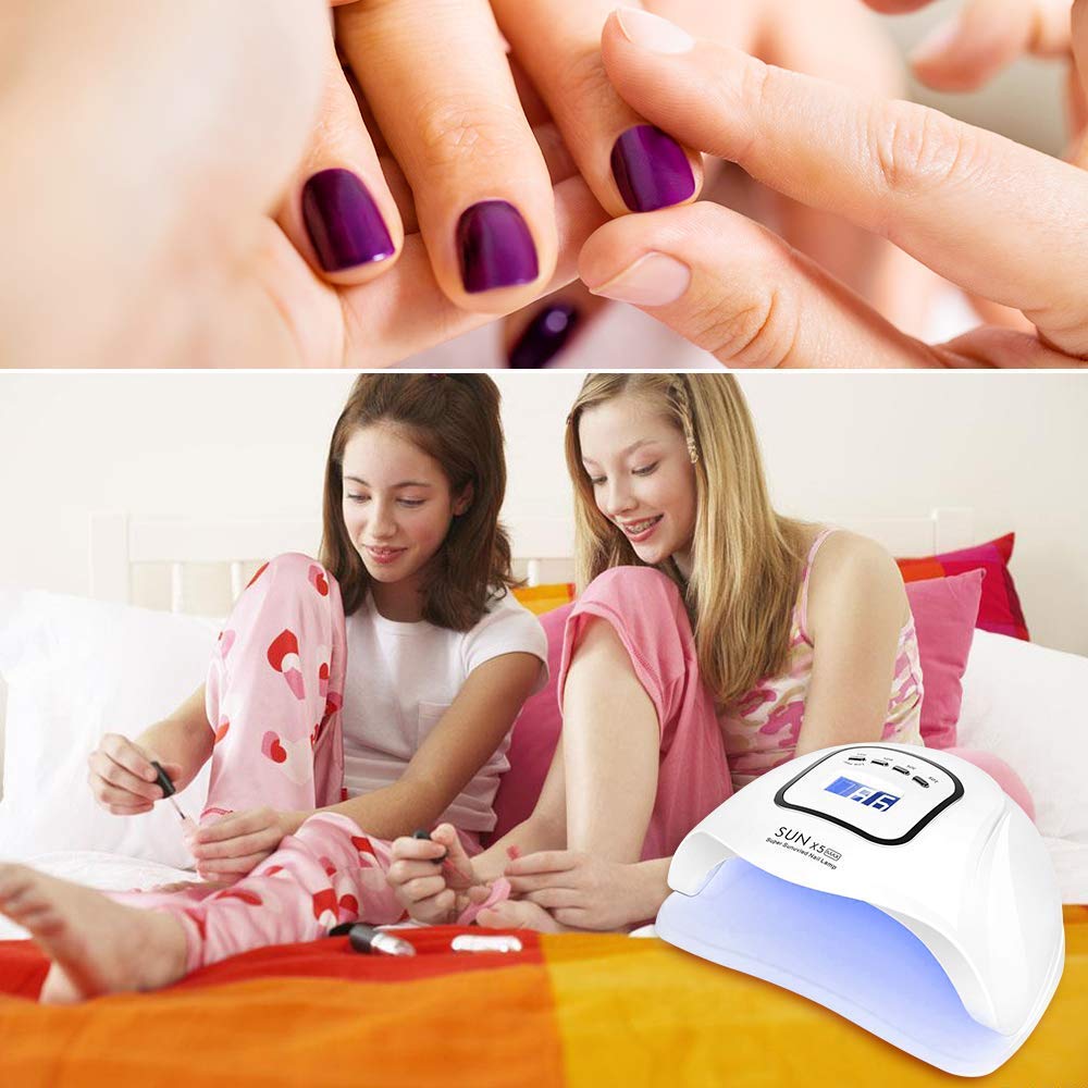 Lampada unghie LED UV da 150 W, lampada UV LED per unghie in gel, con timer 10s/30s/60s/99s, sensore infrarossi, display LCD