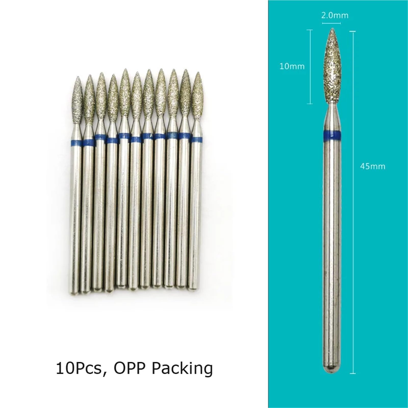 Punte for trapano for unghie, frese diamantate for manicure, fresa for cuticole, 1 pezzo(GD0307D-M(D))
